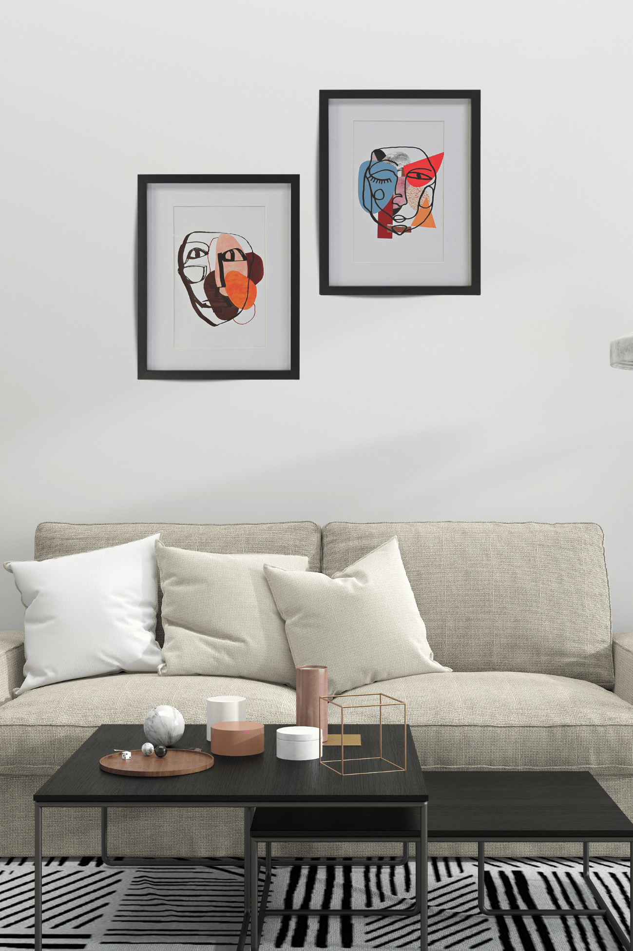 Item International Tya Tya - Stampa digitale incorniciata astratta con volto | Item International