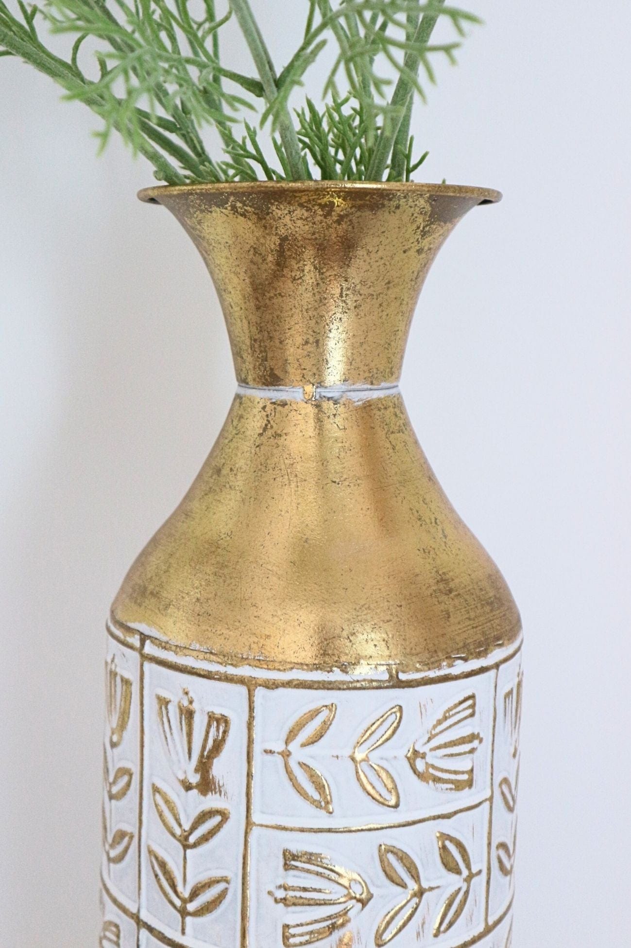 Item International Viha Viha - Vaso grande in metallo in stile boho | Item International