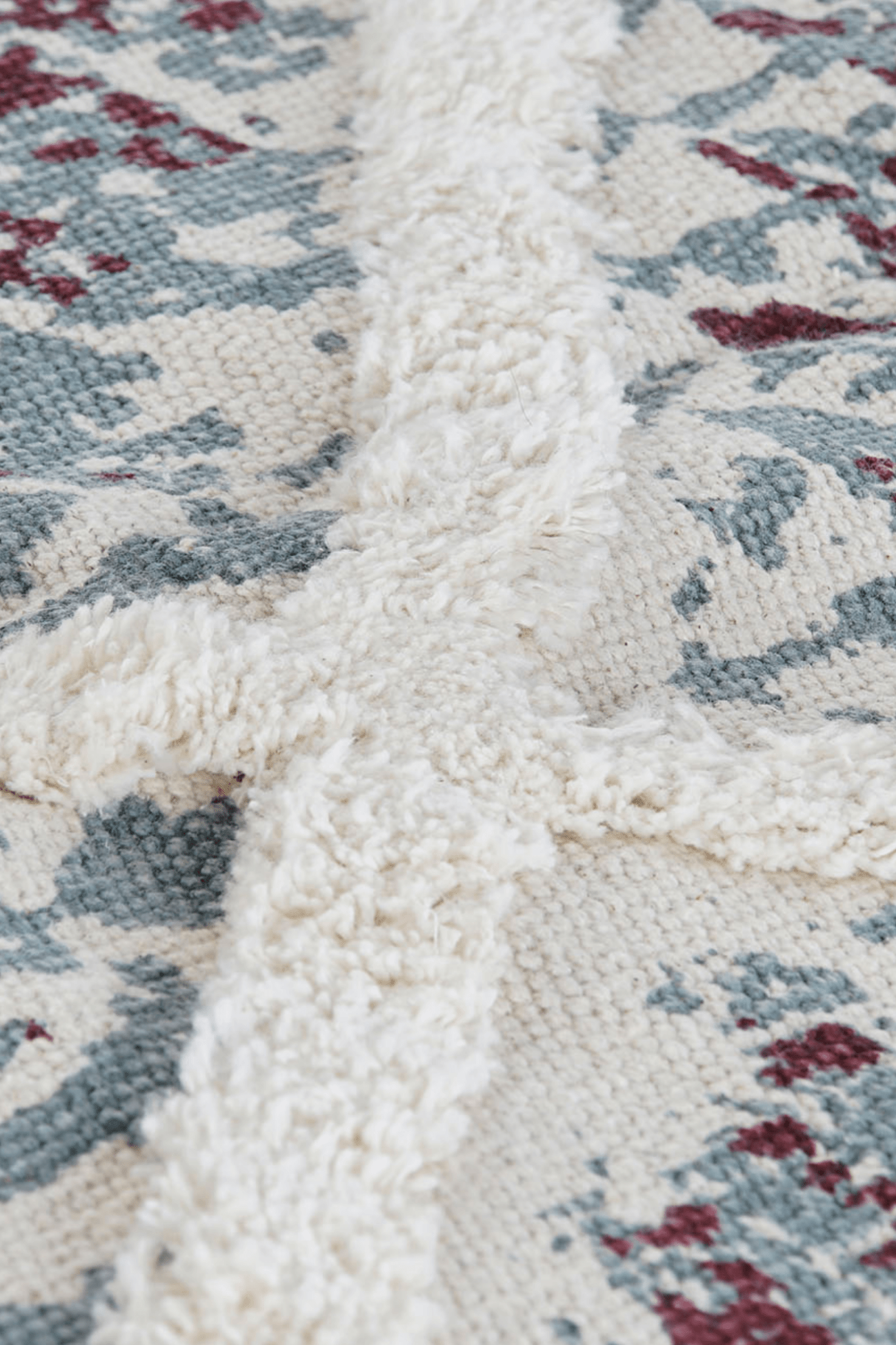 Item International William Tappeto in cotone 120x180 con decori ricamati in stile boho