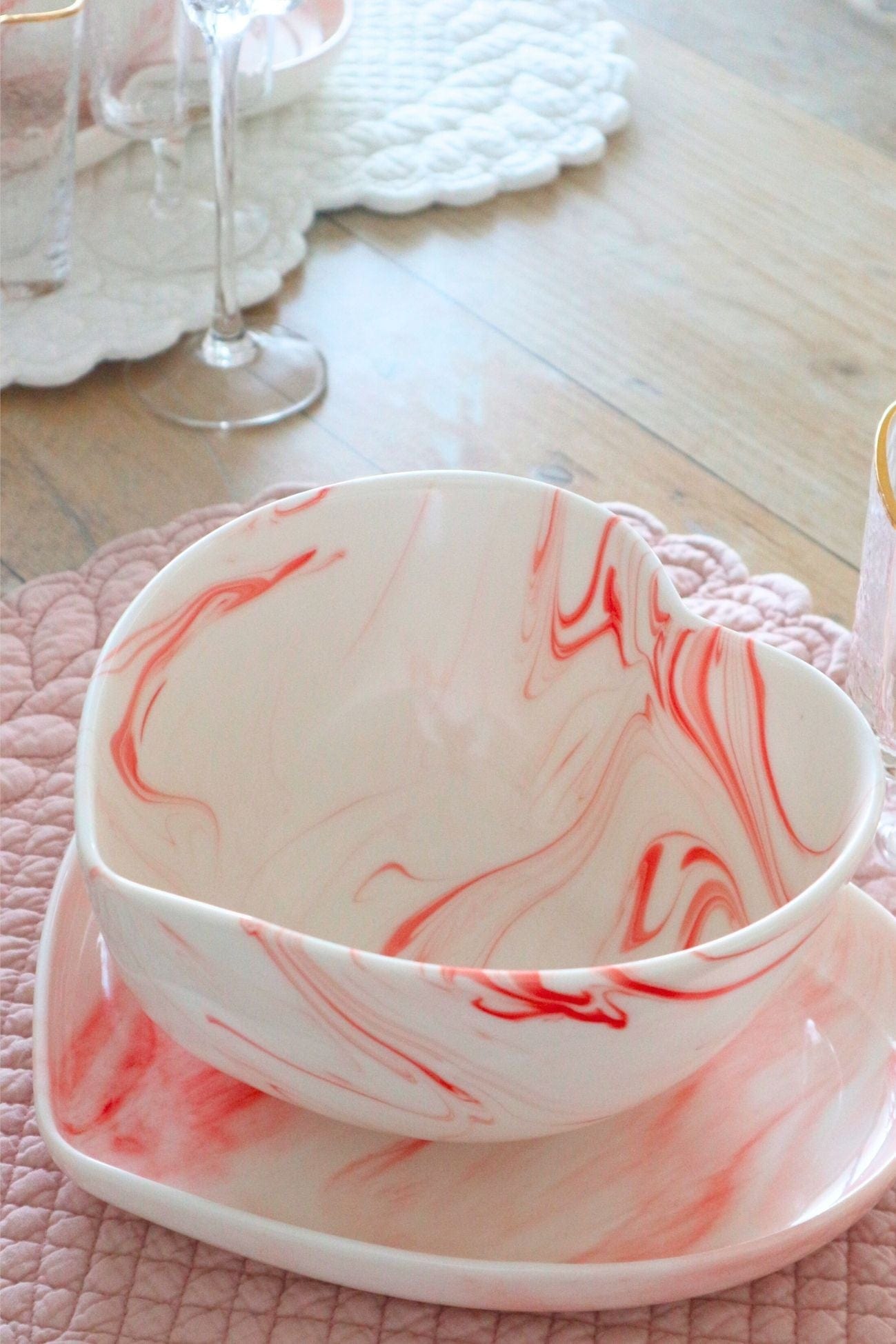 Jolipa Alhambra Alhambra - Ciotola in porcellana rosa a forma di cuore | Jolipa