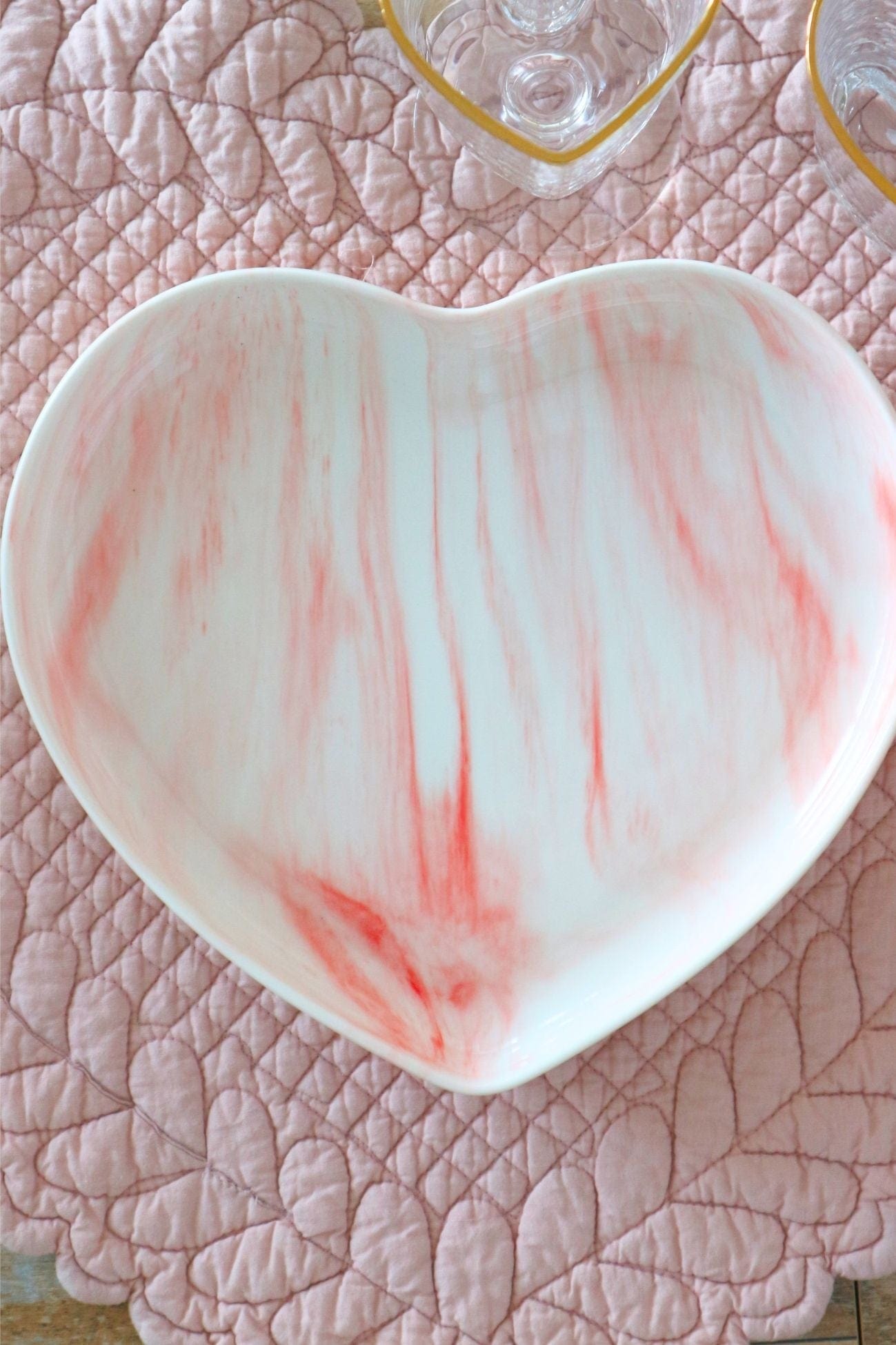 Jolipa Alhambra Alhambra - Piatto fondo in porcellana rosa a forma di cuore | Jolipa