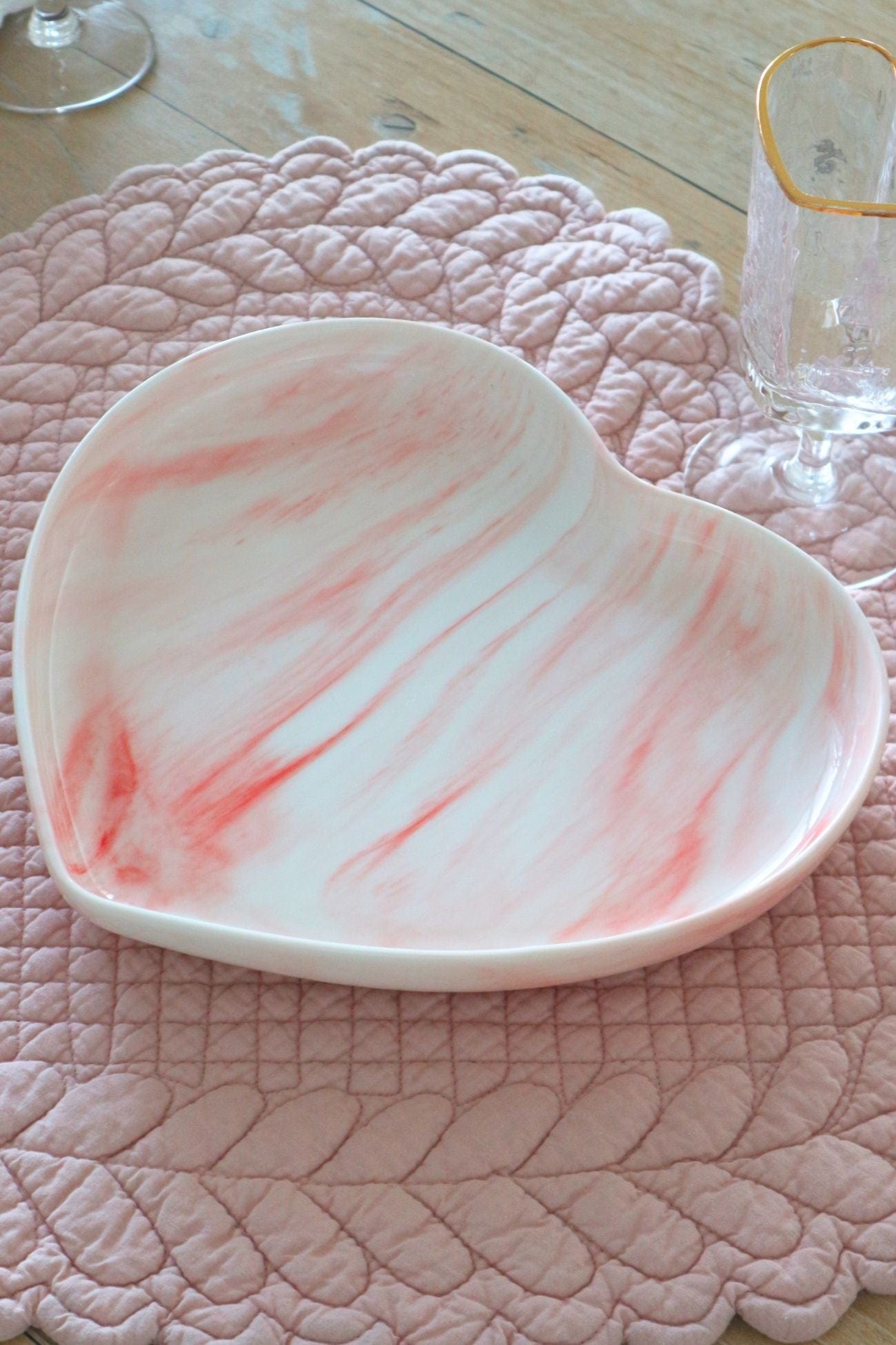 Jolipa Alhambra Alhambra - Piatto fondo in porcellana rosa a forma di cuore | Jolipa