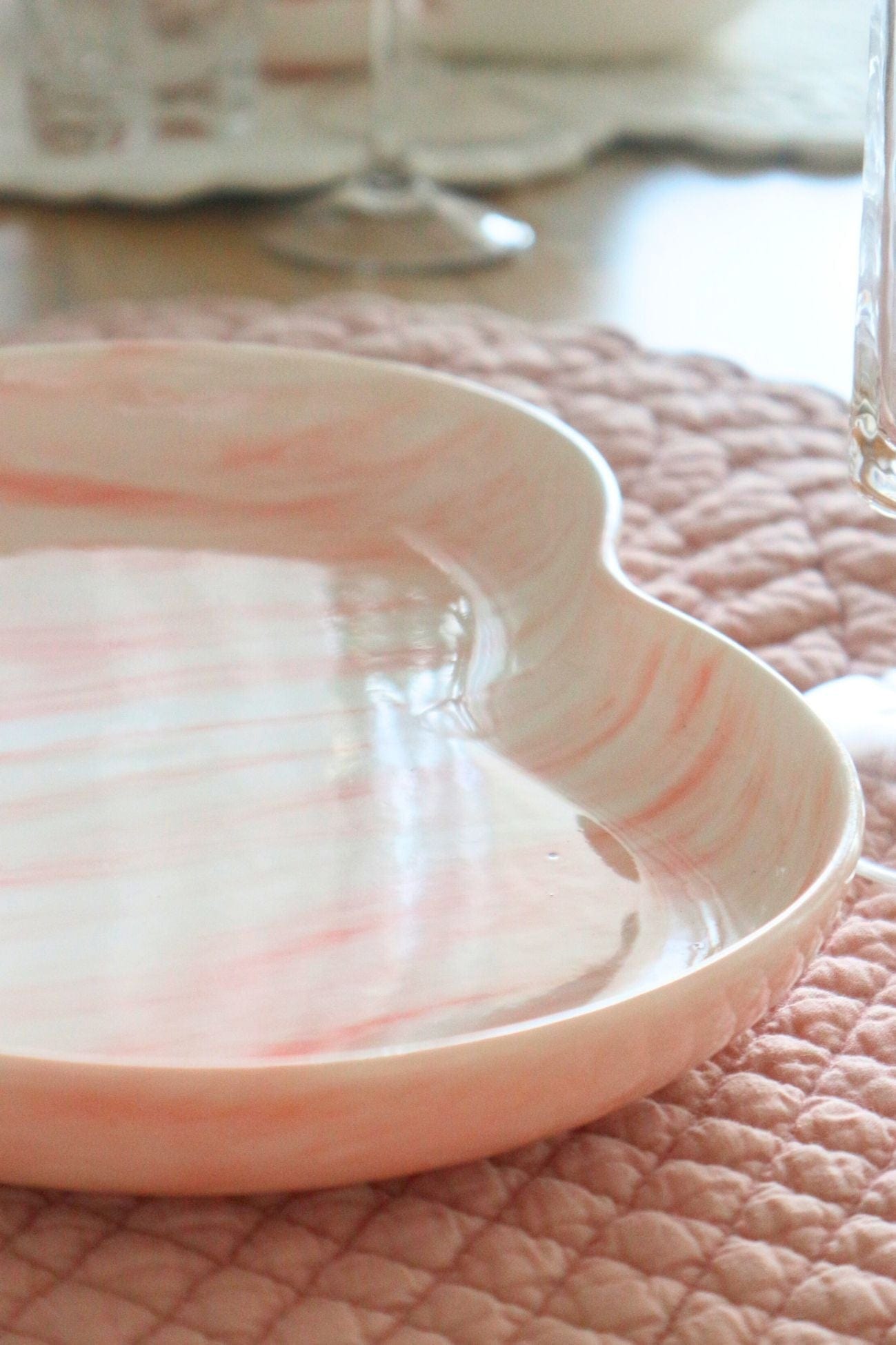 Jolipa Alhambra Alhambra - Piatto fondo in porcellana rosa a forma di cuore | Jolipa