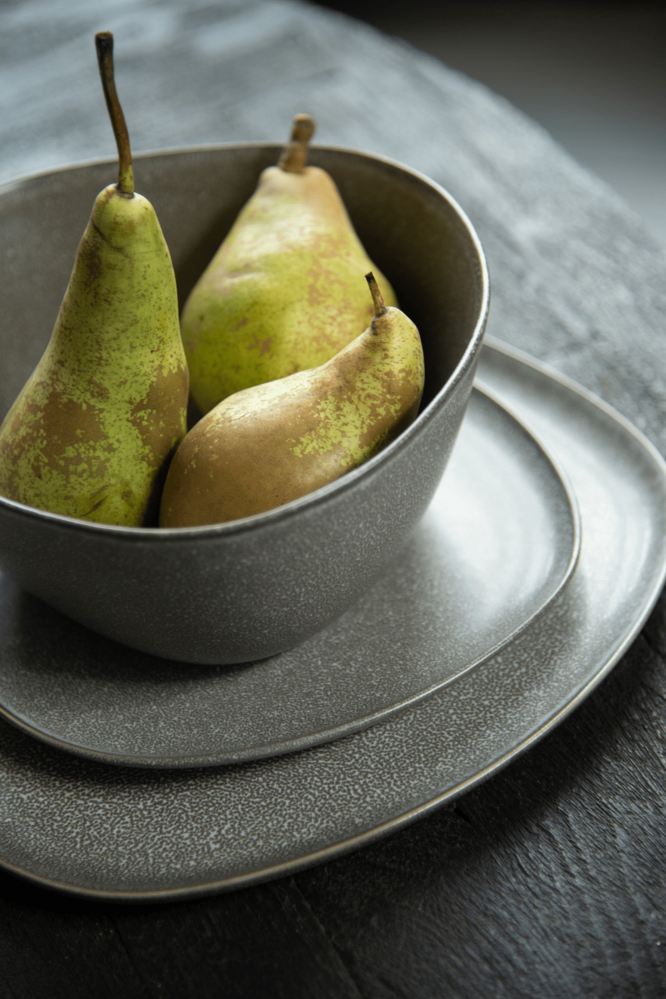 Jolipa Grey Stone Piatto piano in ceramica grigia