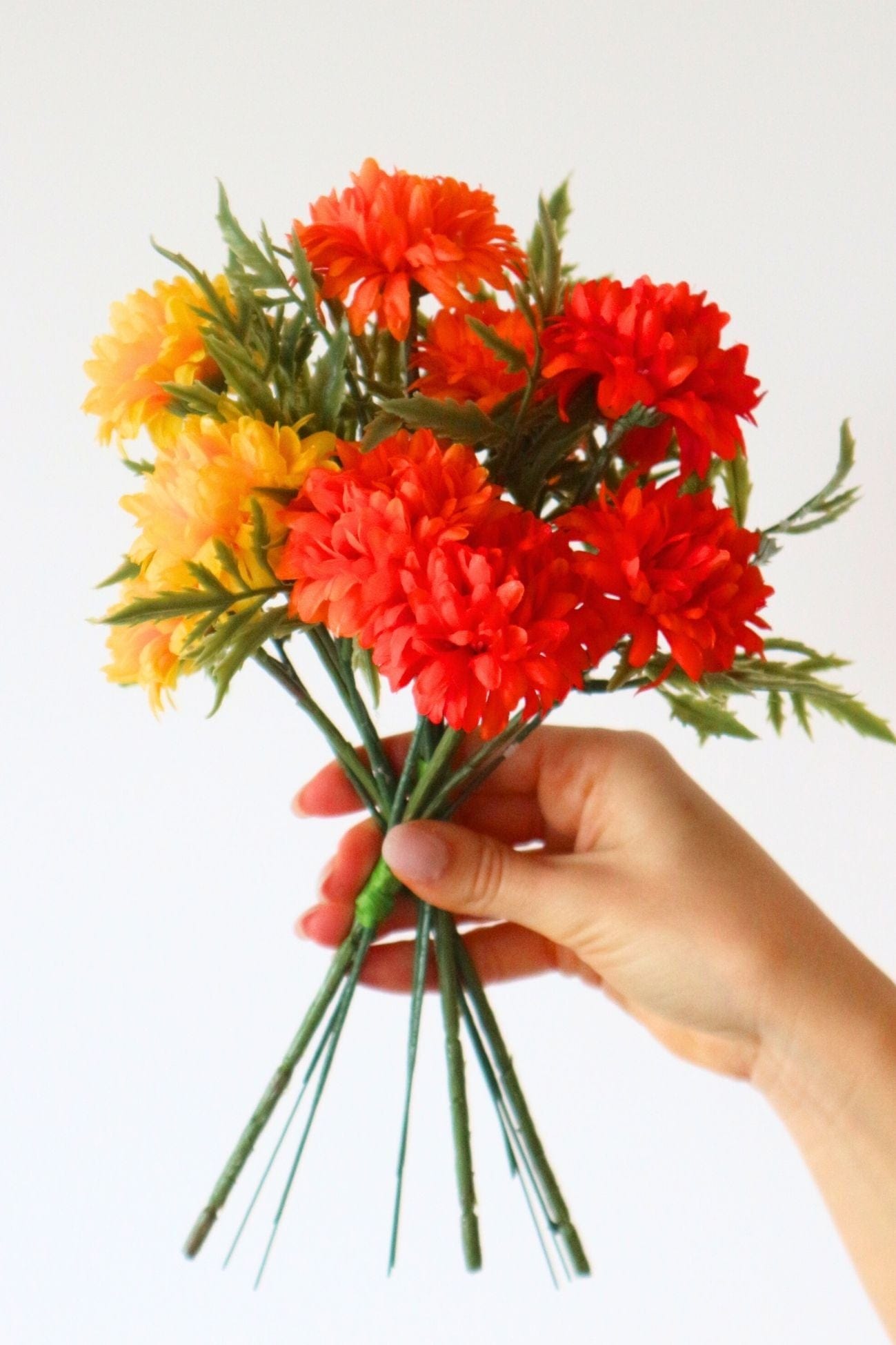 Jolipa Krisan Krisan - Mazzo di 3 crisantemi artificiali color giallo 30 cm | Jolipa