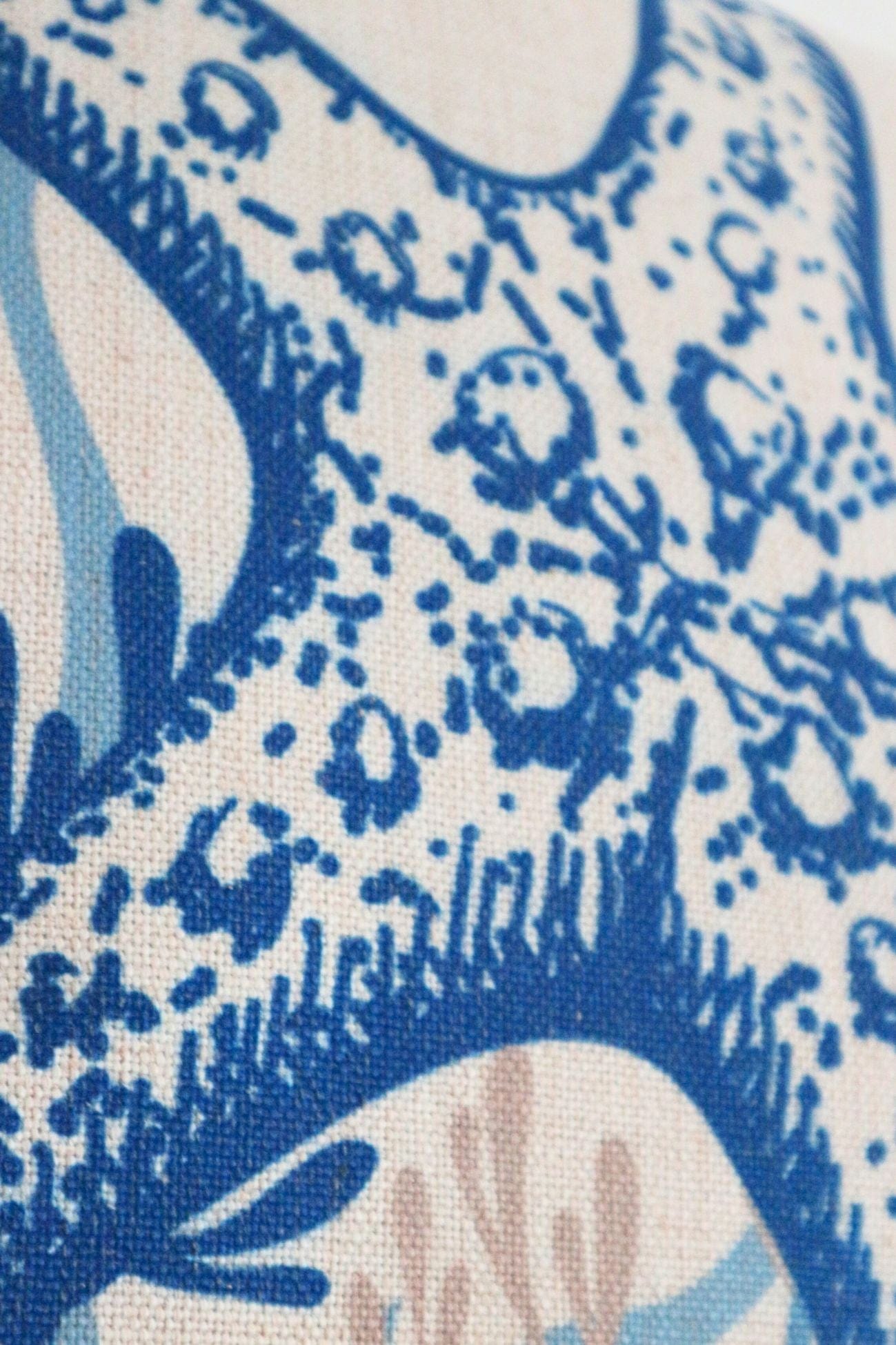 Jolipa Ryu Ryu - Stella Marina - Cuscino arredo bianco e azzurro con imbottitura | Jolipa