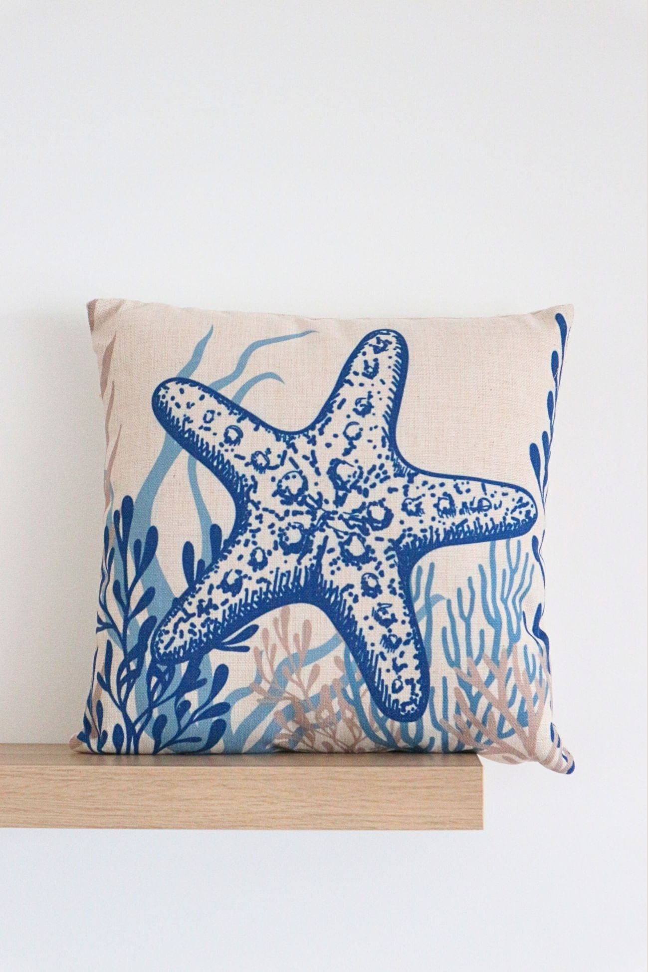 Jolipa Ryu Ryu - Stella Marina - Cuscino arredo bianco e azzurro con imbottitura | Jolipa