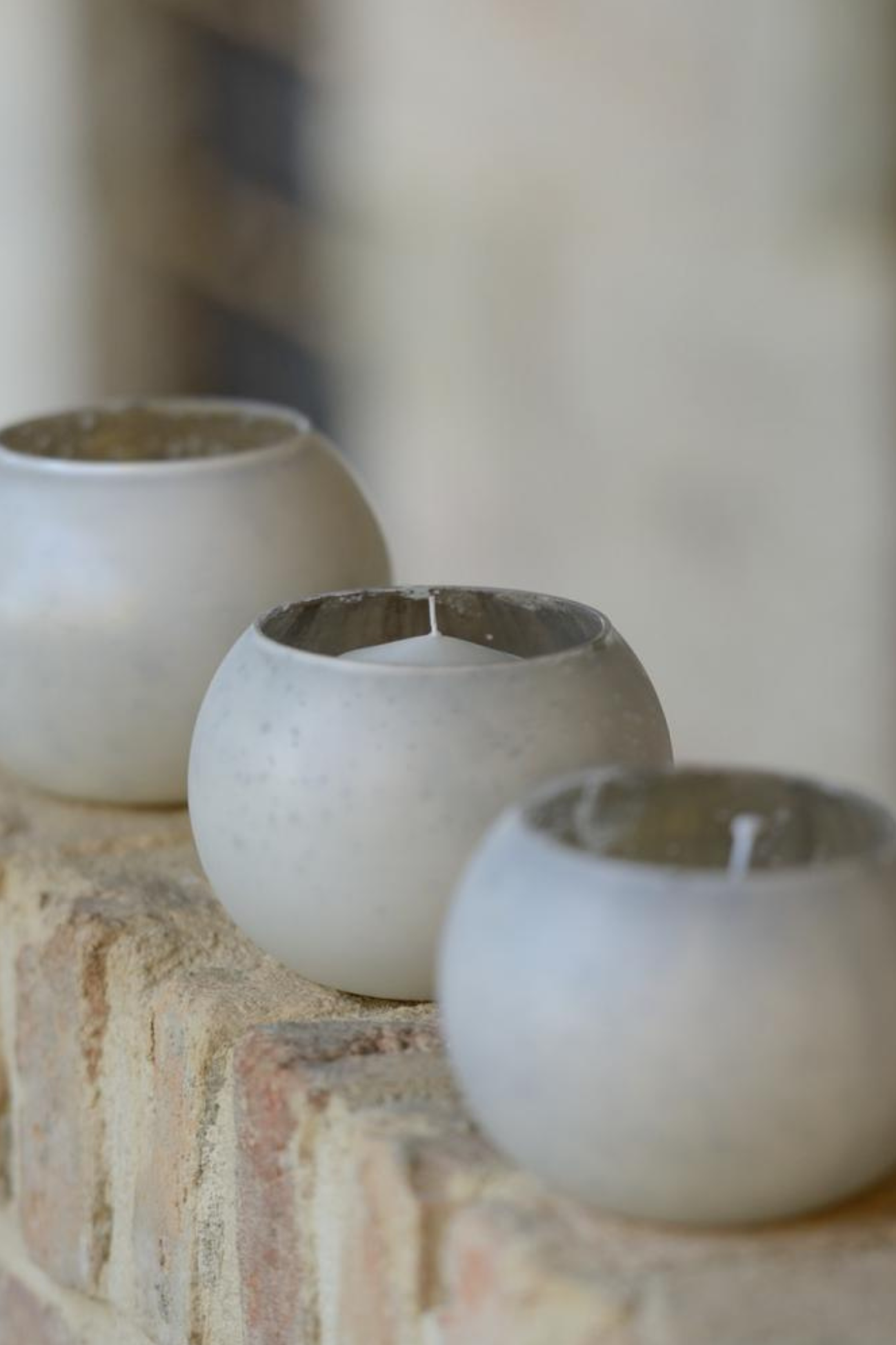 Luxe Lodge Anaki Portacandela in vetro con finitura sbiancata