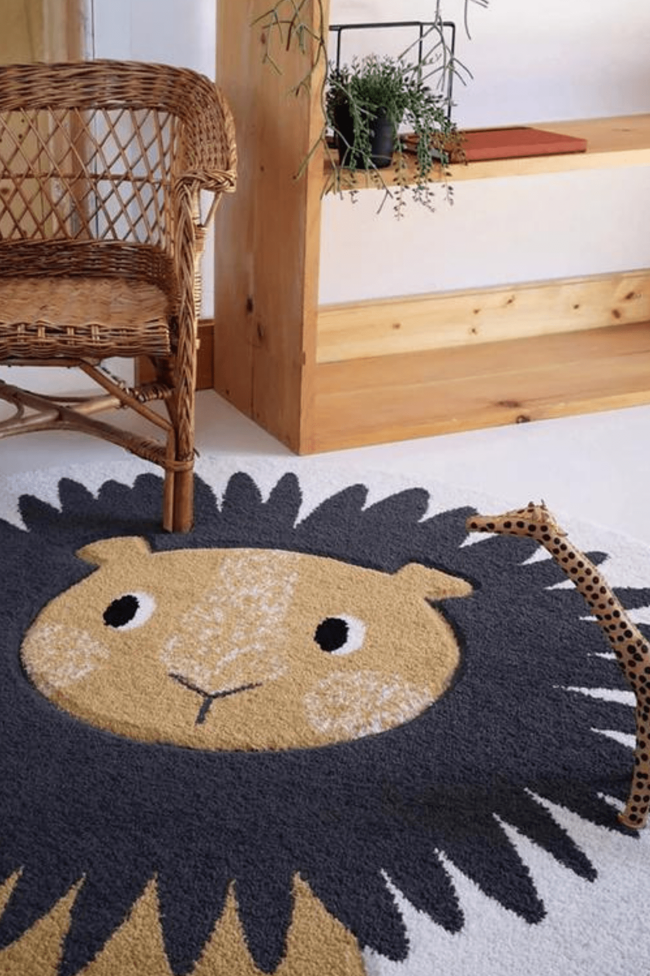 Nattiot Jaggo Tappeto tondo con fantasia leoncino per bambini 120cm