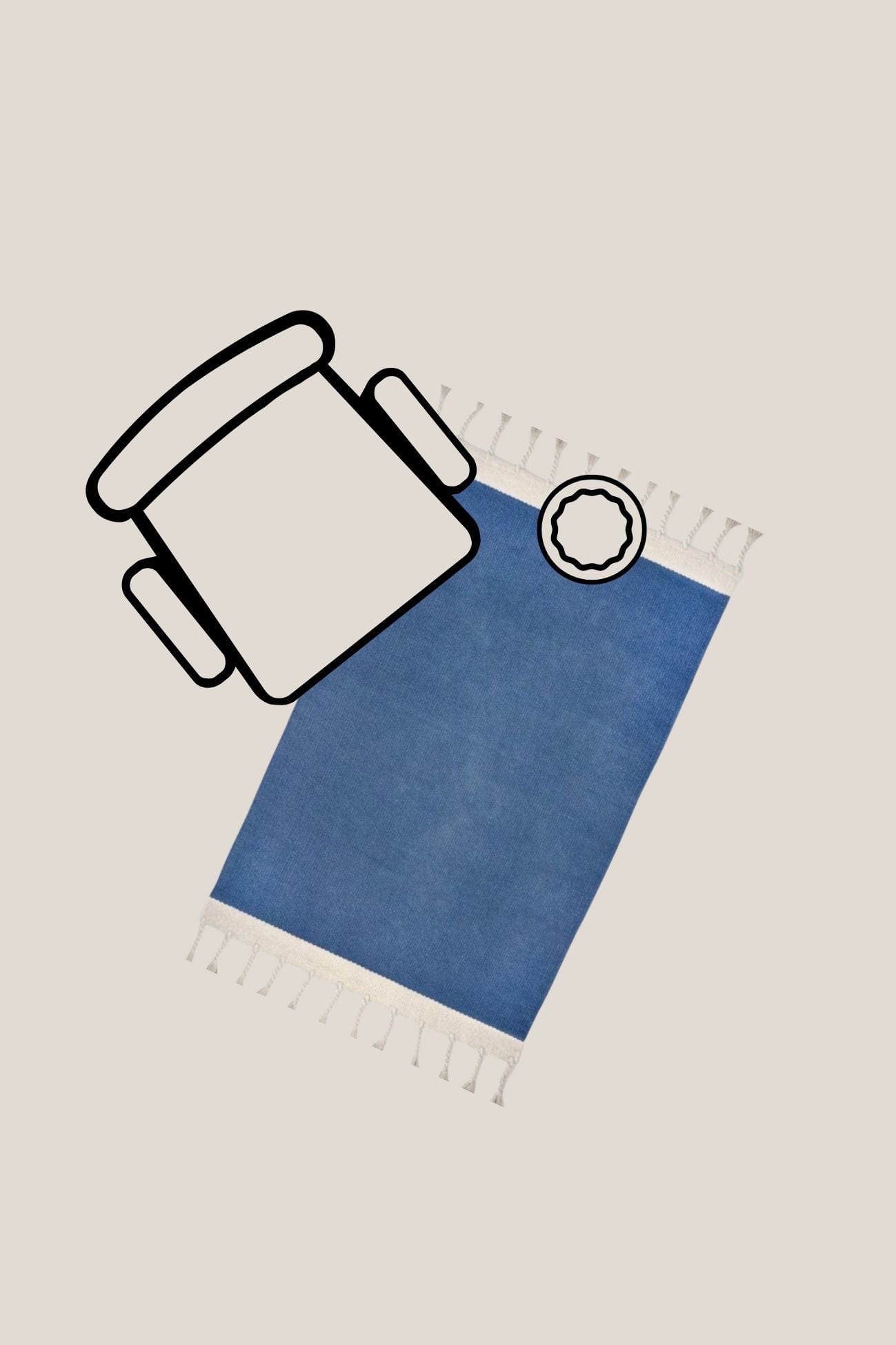 Nattiot Lisboa Lisboa - Tappeto blu in cotone riciclato 150x100 | Nattiot