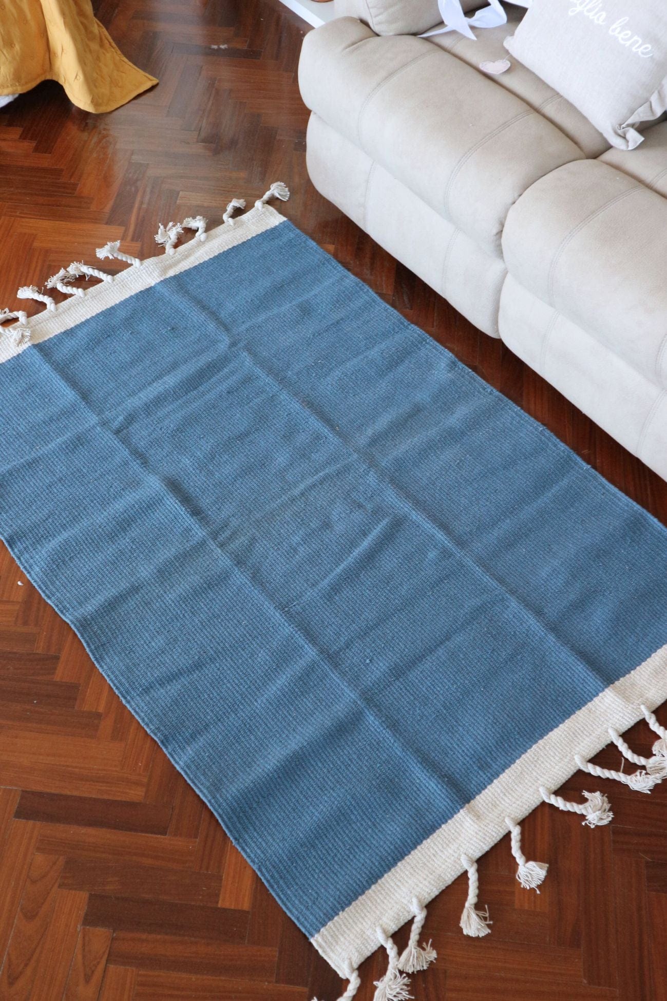 Nattiot Lisboa Lisboa - Tappeto blu in cotone riciclato 150x100 | Nattiot