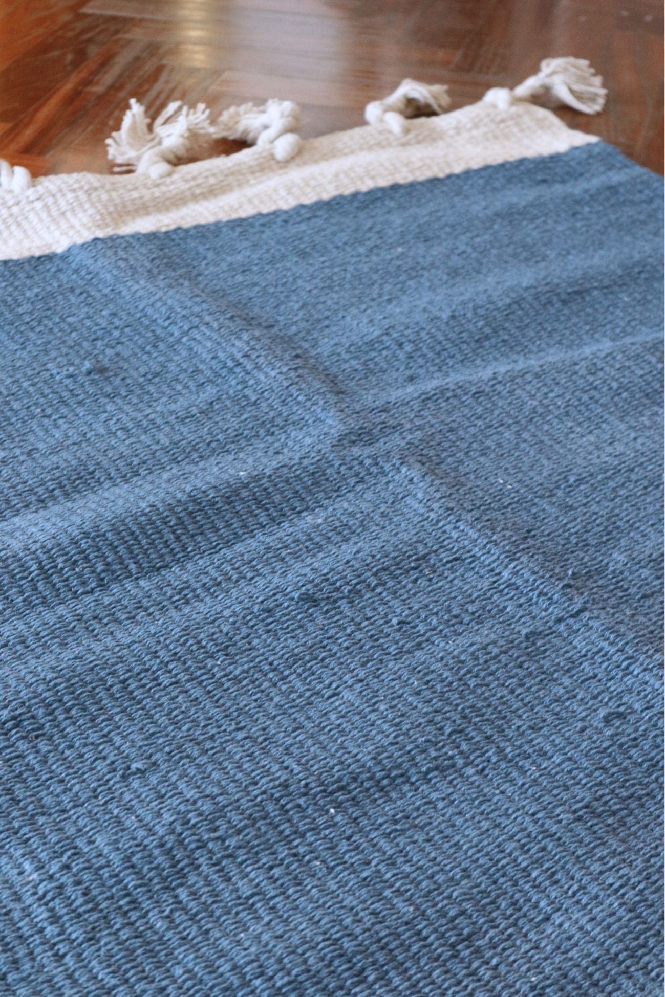 Nattiot Lisboa Lisboa - Tappeto blu in cotone riciclato 150x100 | Nattiot