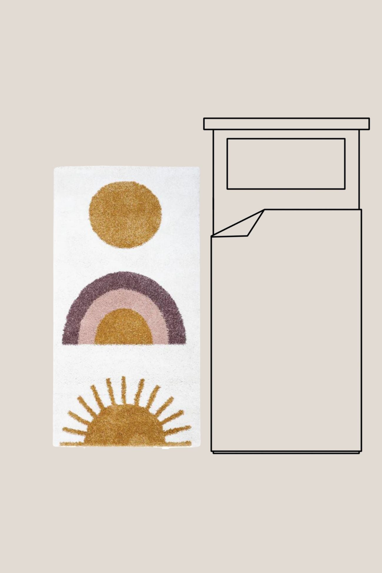 Nattiot Rainbow Rainbow - Tappeto rettangolare con fantasia arcobaleno 150x80 | Nattiot