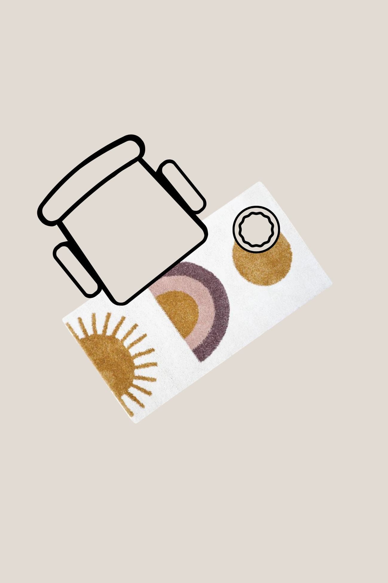 Nattiot Rainbow Rainbow - Tappeto rettangolare con fantasia arcobaleno 150x80 | Nattiot