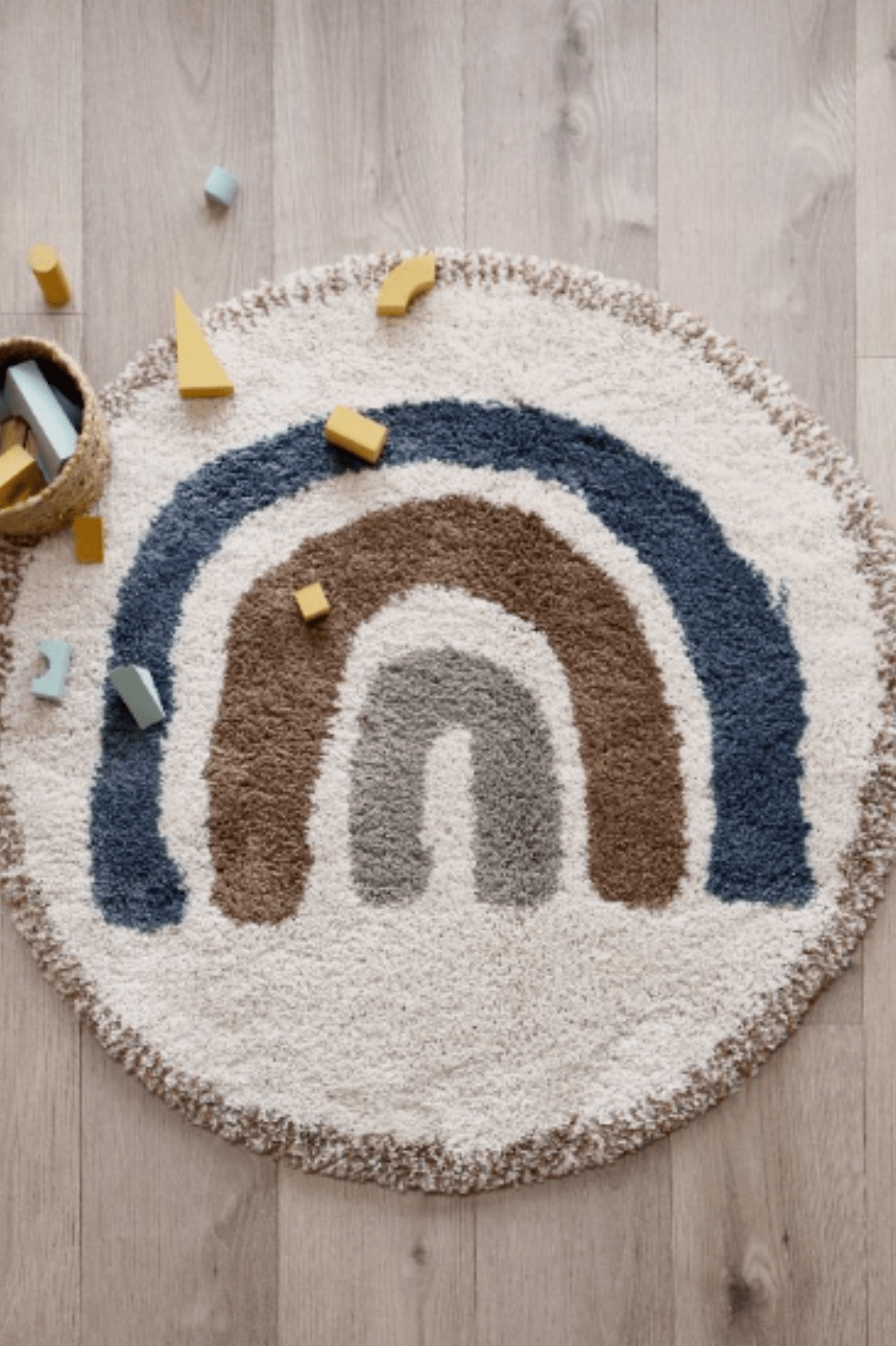 Nattiot Rainbow Tappeto tondo con fantasia arcobaleno 120cm