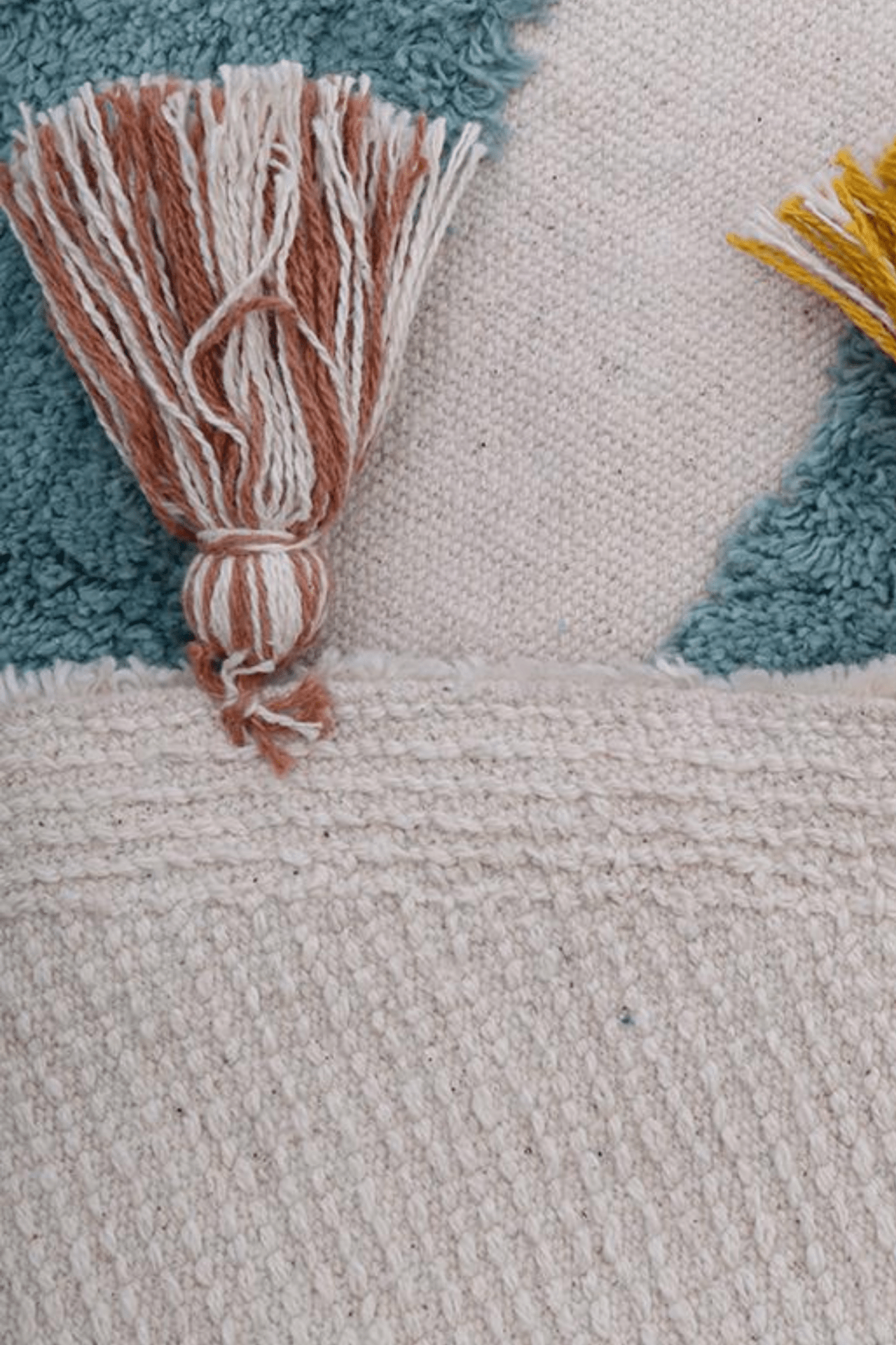 Nattiot Rainbow Tappeto tondo in cotone con fantasia arcobaleno 112cm