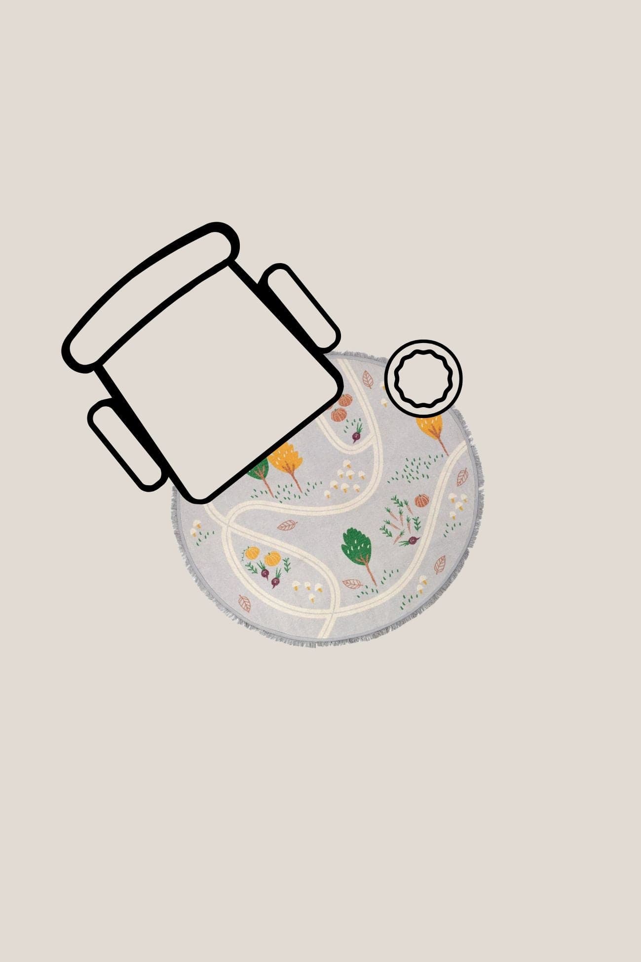 Nattiot Veggy Veggy - Tappeto da gioco per bambini sentiero nel bosco 130cm | Nattiot