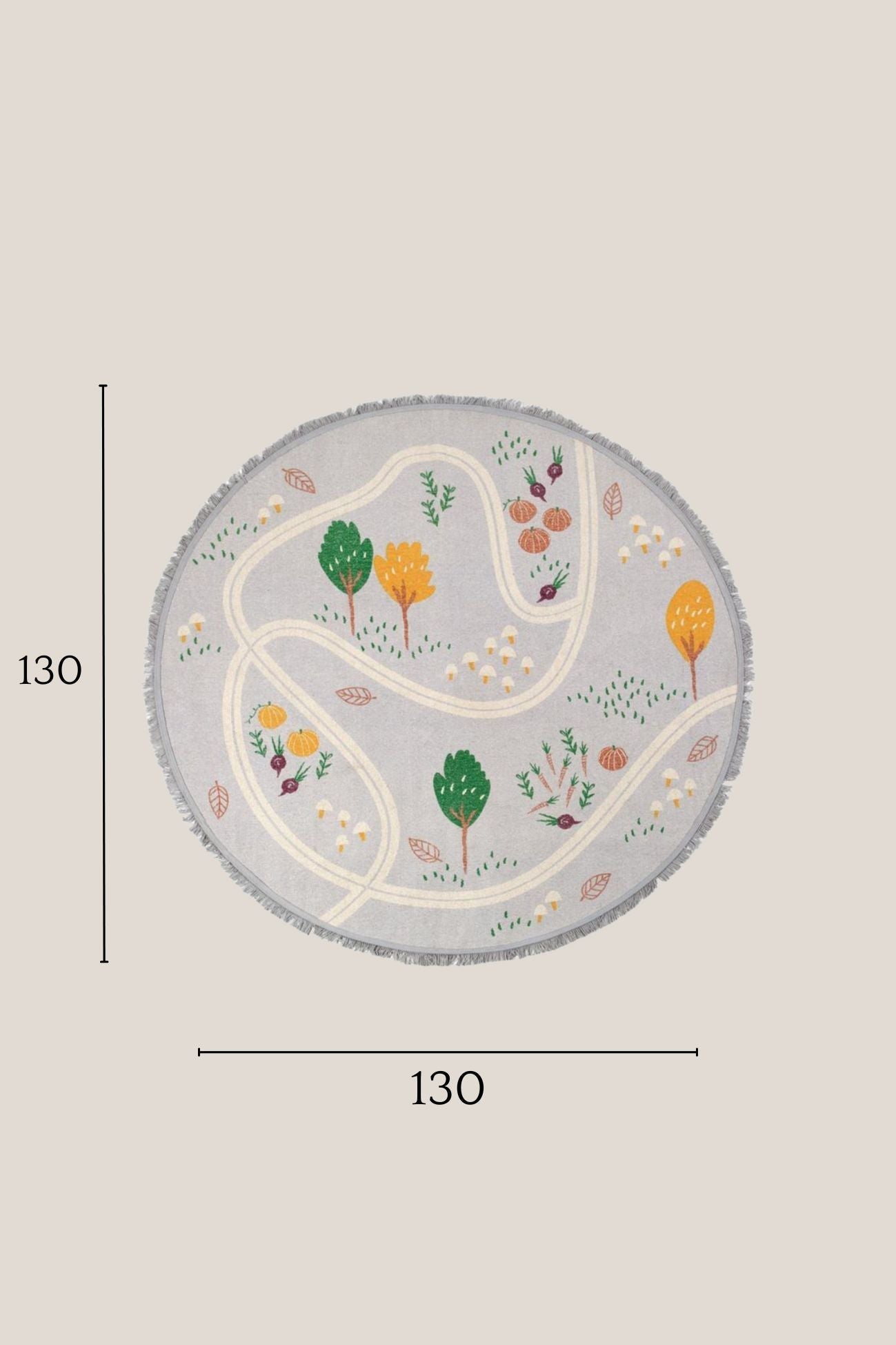 Nattiot Veggy Veggy - Tappeto da gioco per bambini sentiero nel bosco 130cm | Nattiot