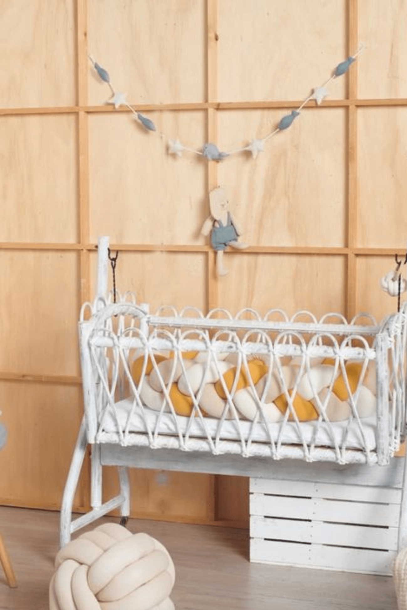 Nordic Coast Company Pars Ghirlanda decorativa da parete in mussola per cameretta dei bimbi 150cm