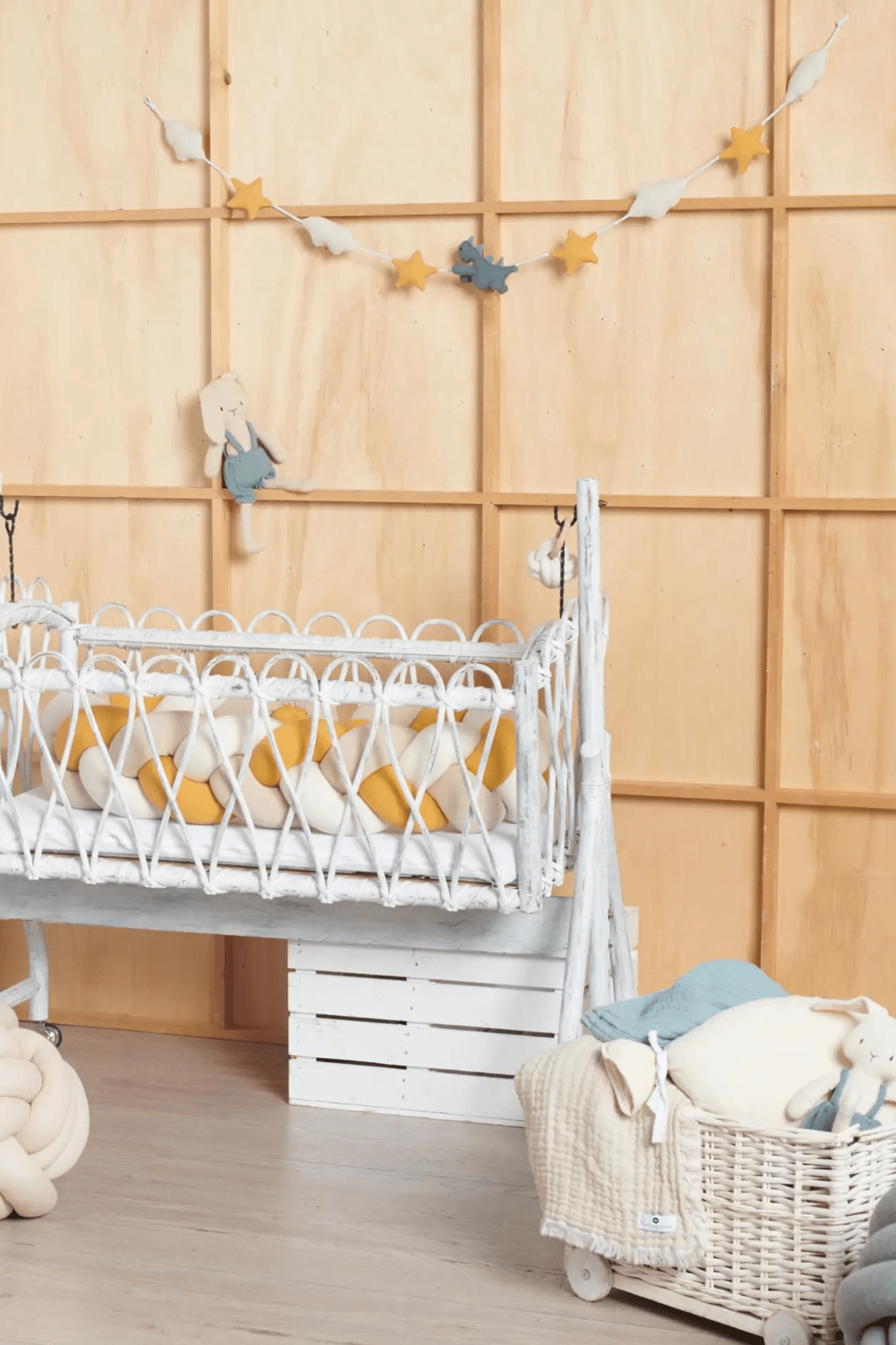 Nordic Coast Company Pars Ghirlanda decorativa da parete in mussola per cameretta dei bimbi 150cm