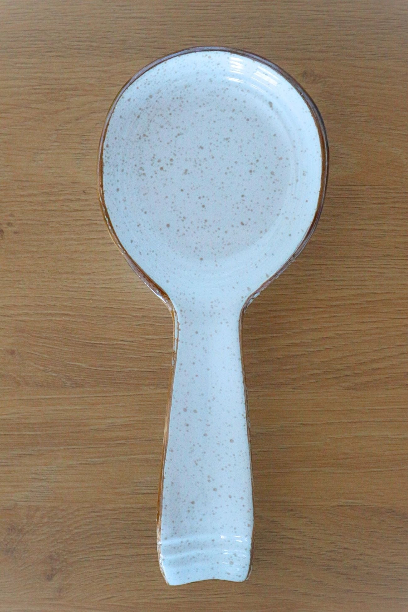 Novità Home Rience Rience - Poggiamestolo in ceramica bianca con finitura marrone | Novità Home