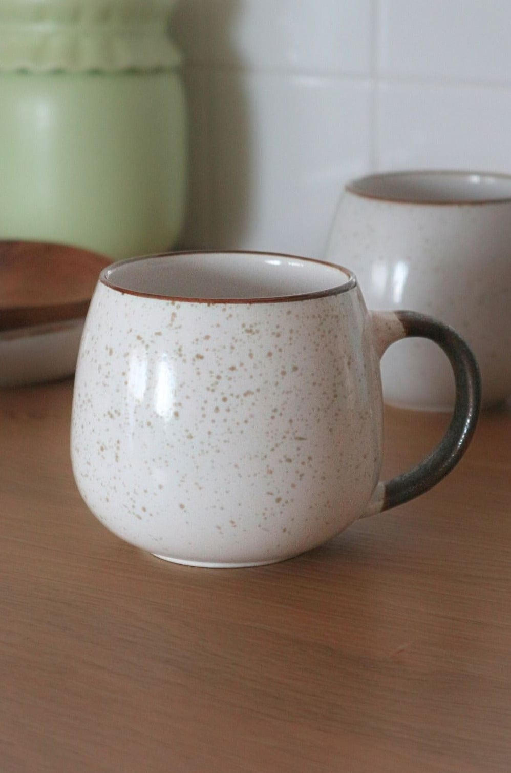 Novità Home Rience Rience - Tazza in ceramica bianca con finitura marrone 350ml | Novità Home