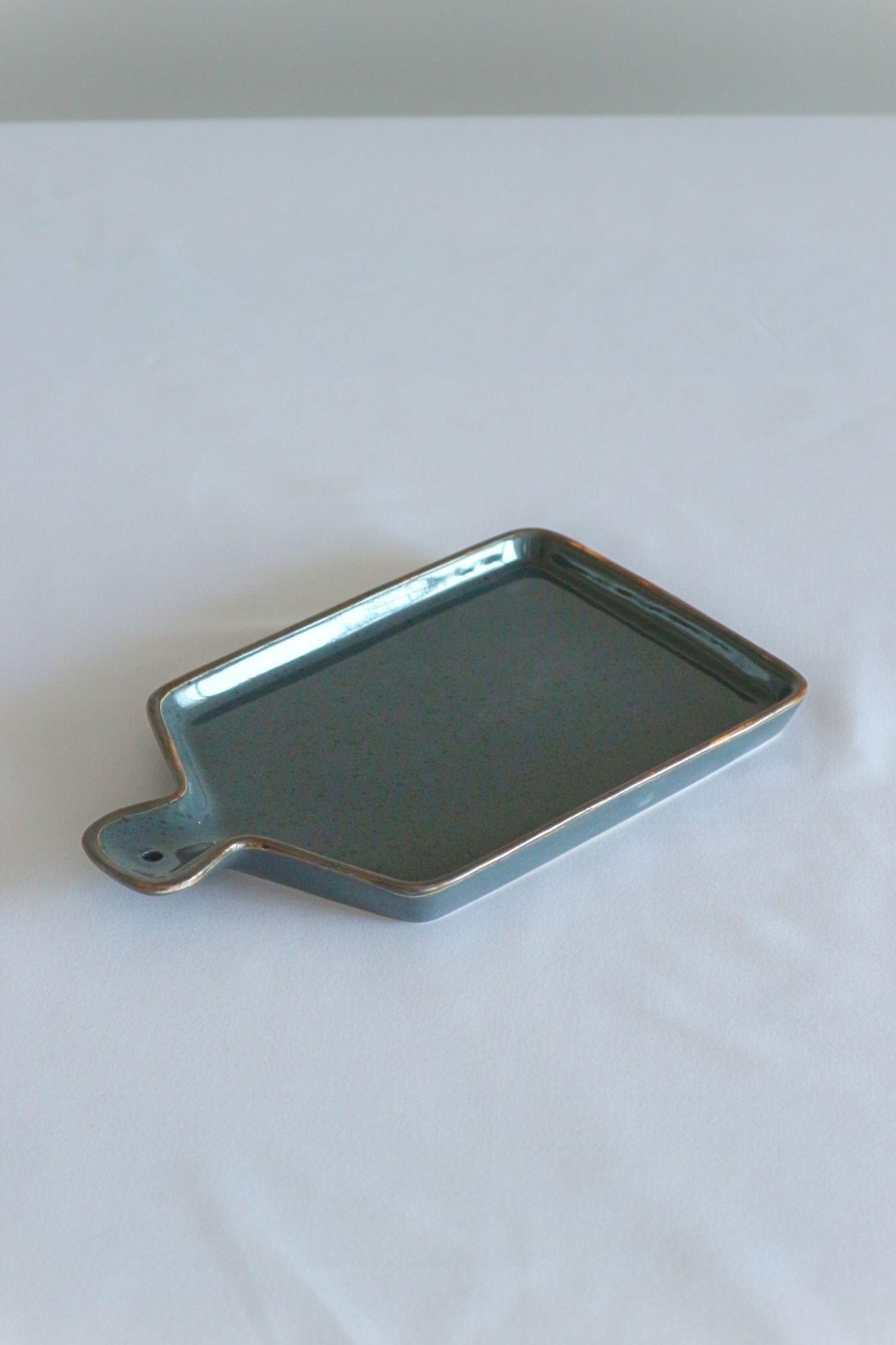 Novità Home Rience Rience - Vassoio in ceramica antracite con finitura marrone | Novità Home