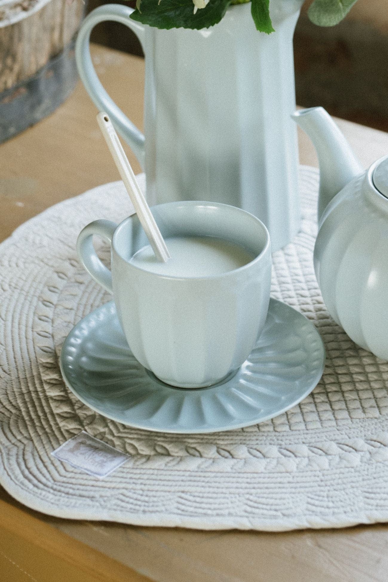 Nuvole di Stoffa Demetra Demetra - Tazza da tè con piattino color tiffany 310 ml | Nuvole di Stoffa