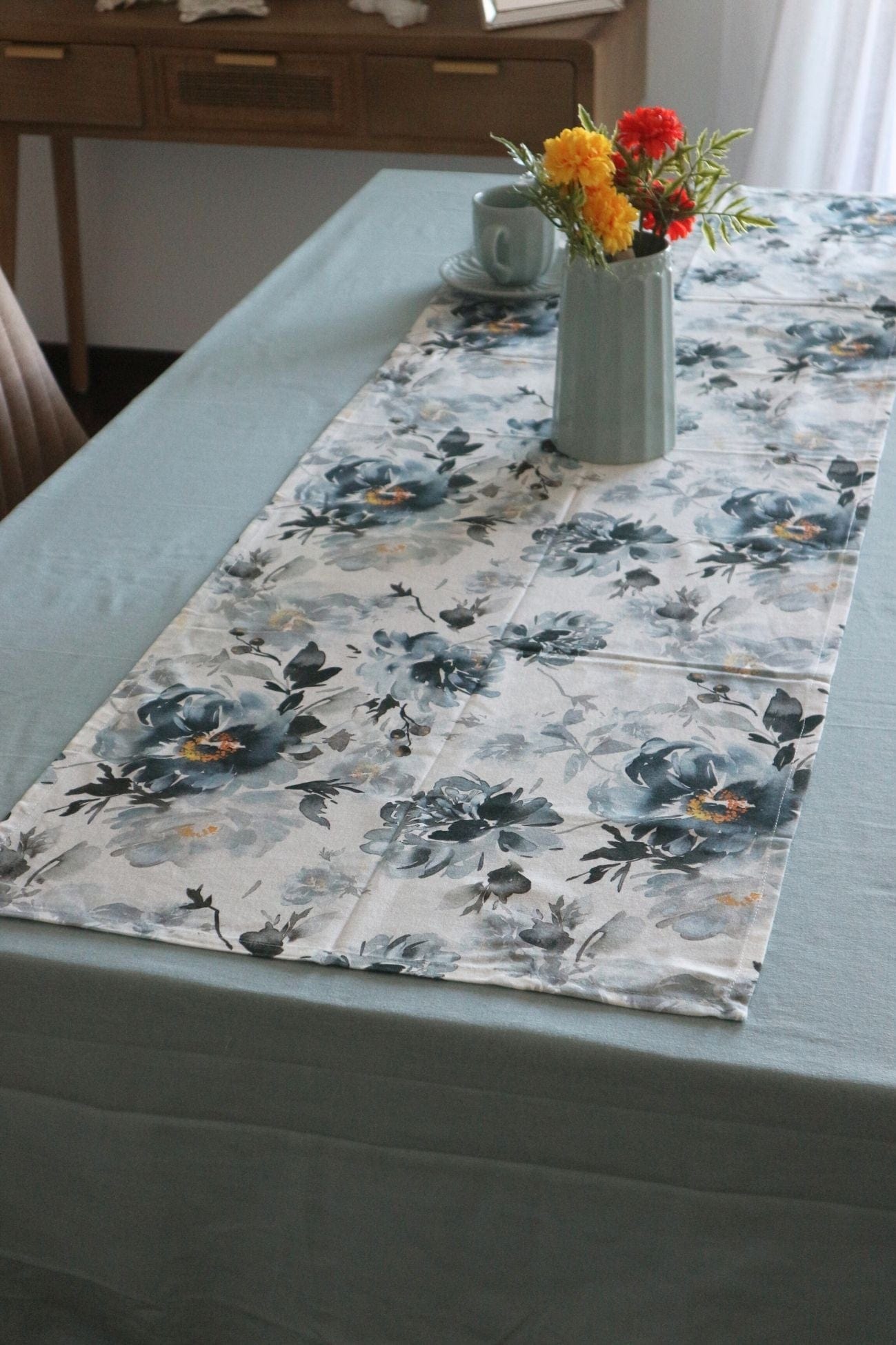 Nuvole di Stoffa Demetra Demetra - Runner floreale in cotone 150x50 | Nuvole di Stoffa