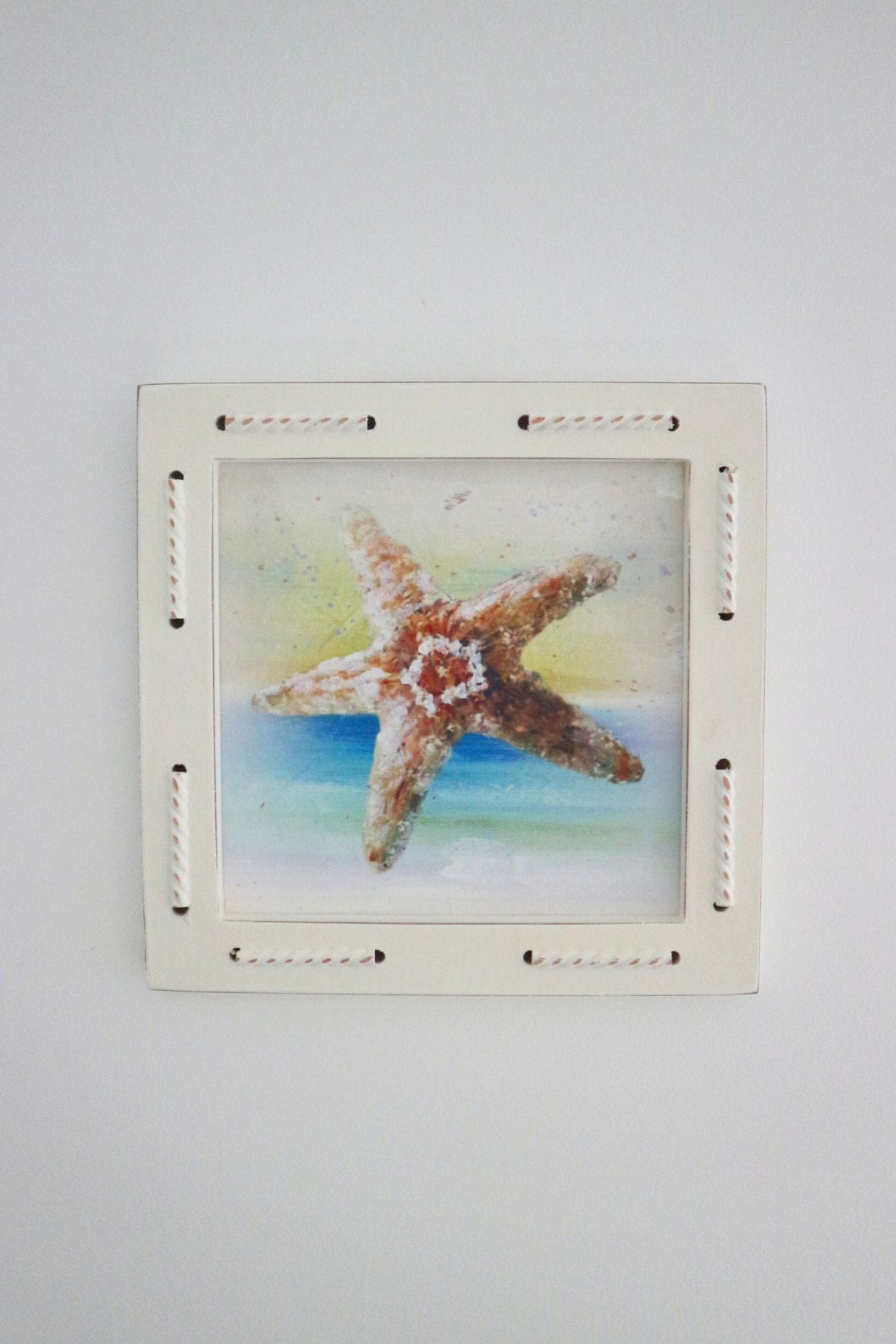 Nuvole di Stoffa Glauco Glauco - Quadretto quadrato in legno in stile costiero 33 cm | Nuvole di Stoffa