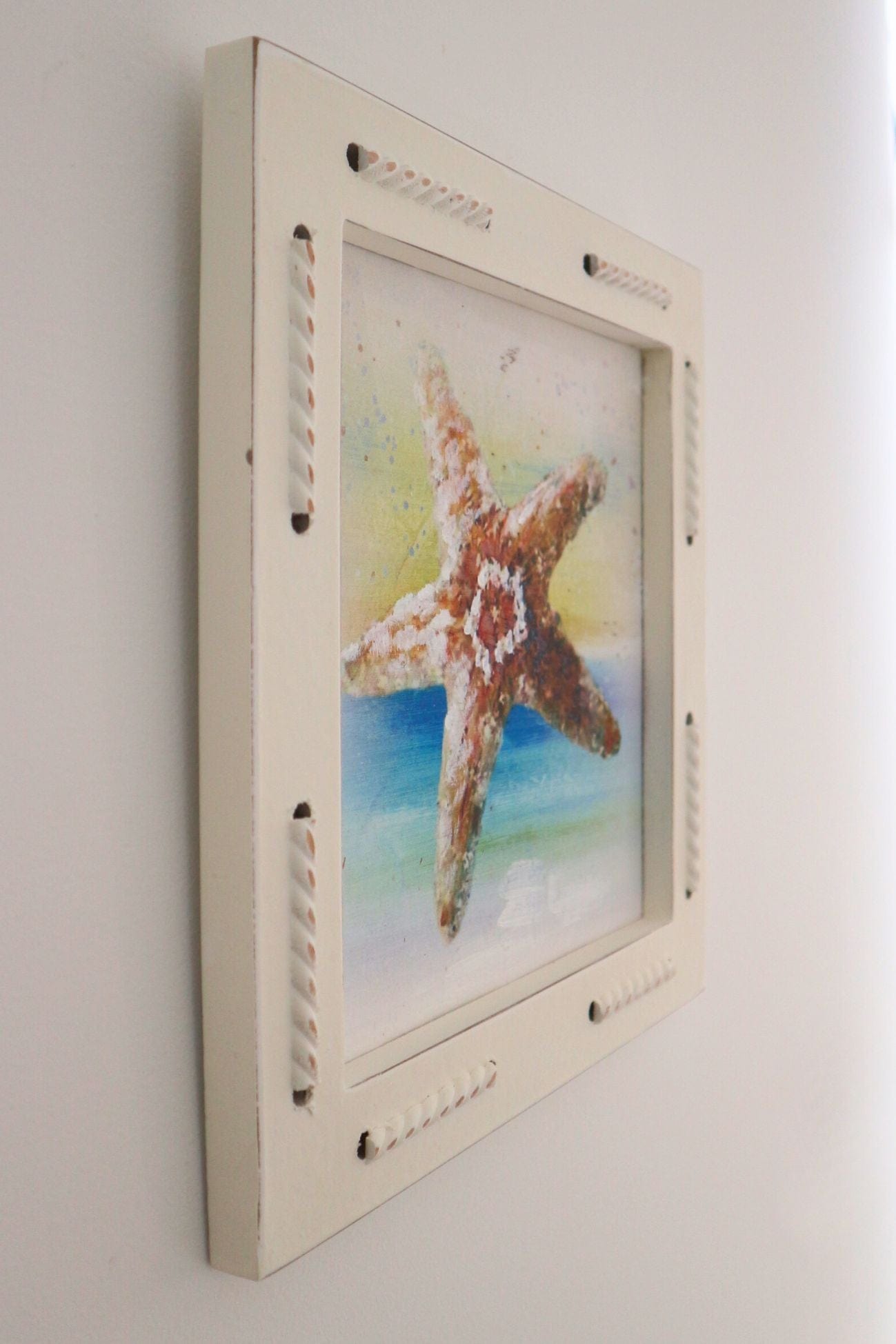 Nuvole di Stoffa Glauco Glauco - Quadretto quadrato in legno in stile costiero 33 cm | Nuvole di Stoffa