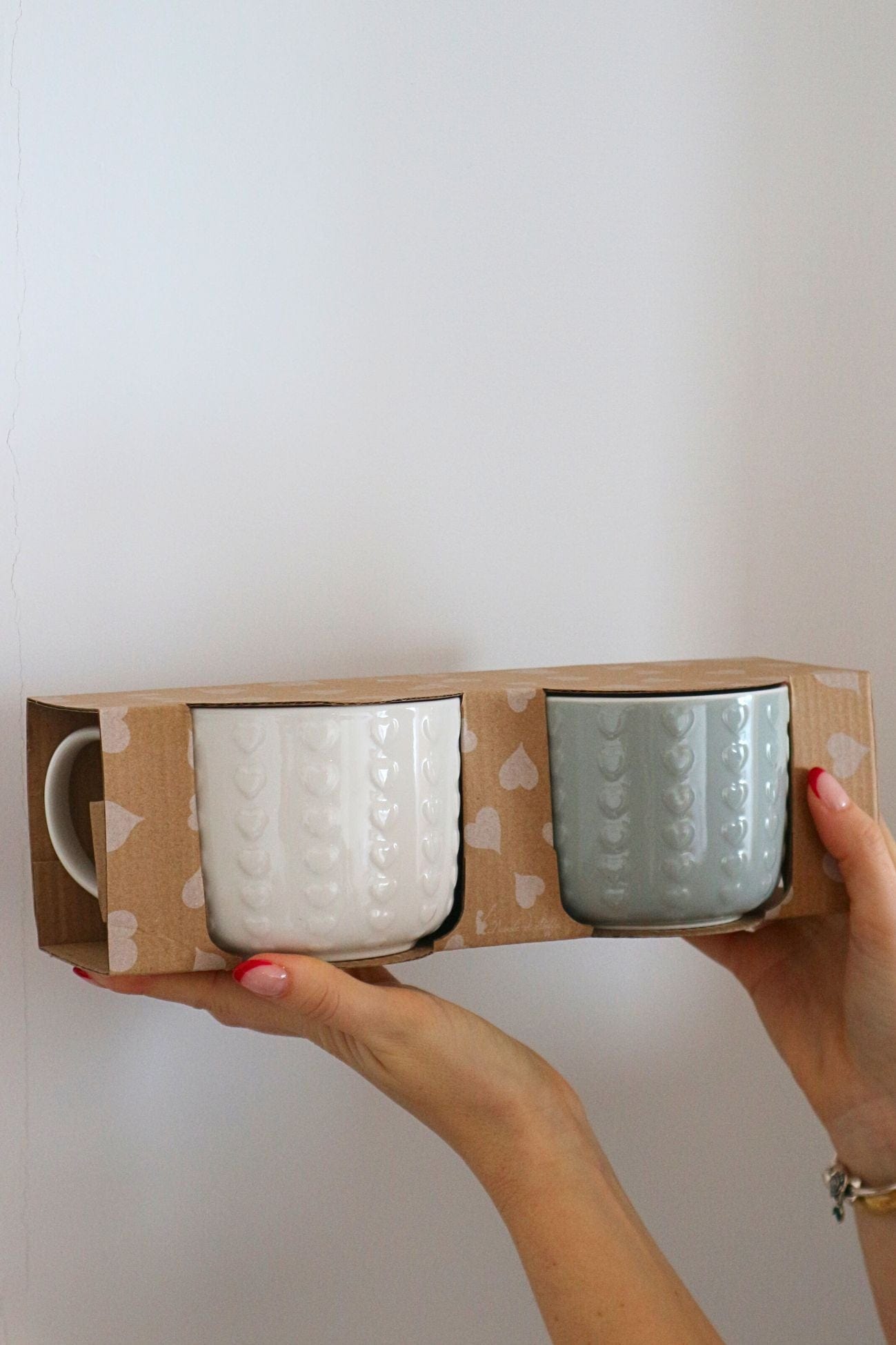 Nuvole di Stoffa Ice Cream Ice Cream - Set di 2 tazze con manico e cuoricini | Nuvole di Stoffa