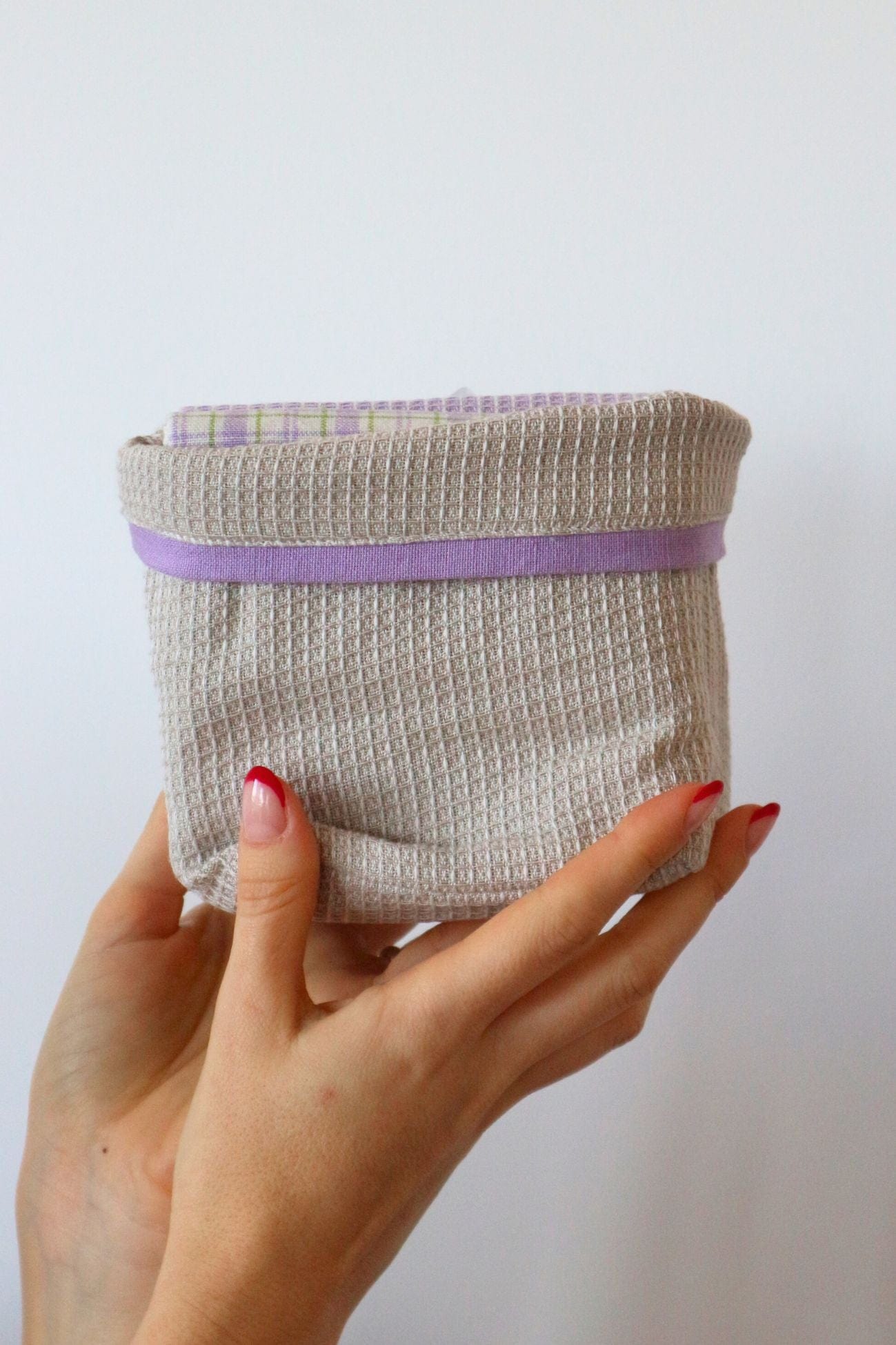 Nuvole di Stoffa Ice Cream Ice Cream - Set di 3 canovacci e cestino grigio in cotone | Nuvole di Stoffa