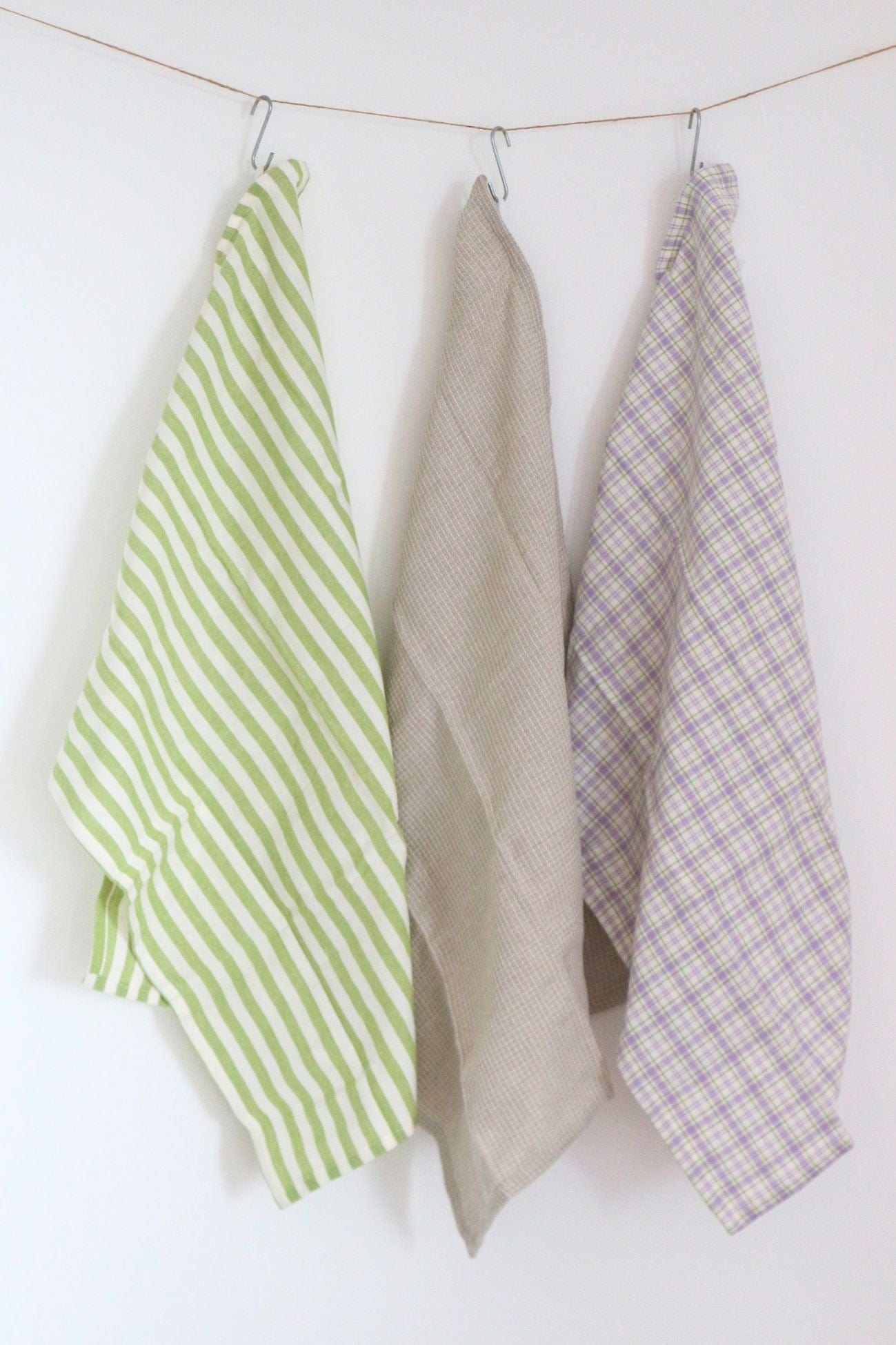 Nuvole di Stoffa Ice Cream Ice Cream - Set di 3 canovacci e cestino verde in cotone | Nuvole di Stoffa