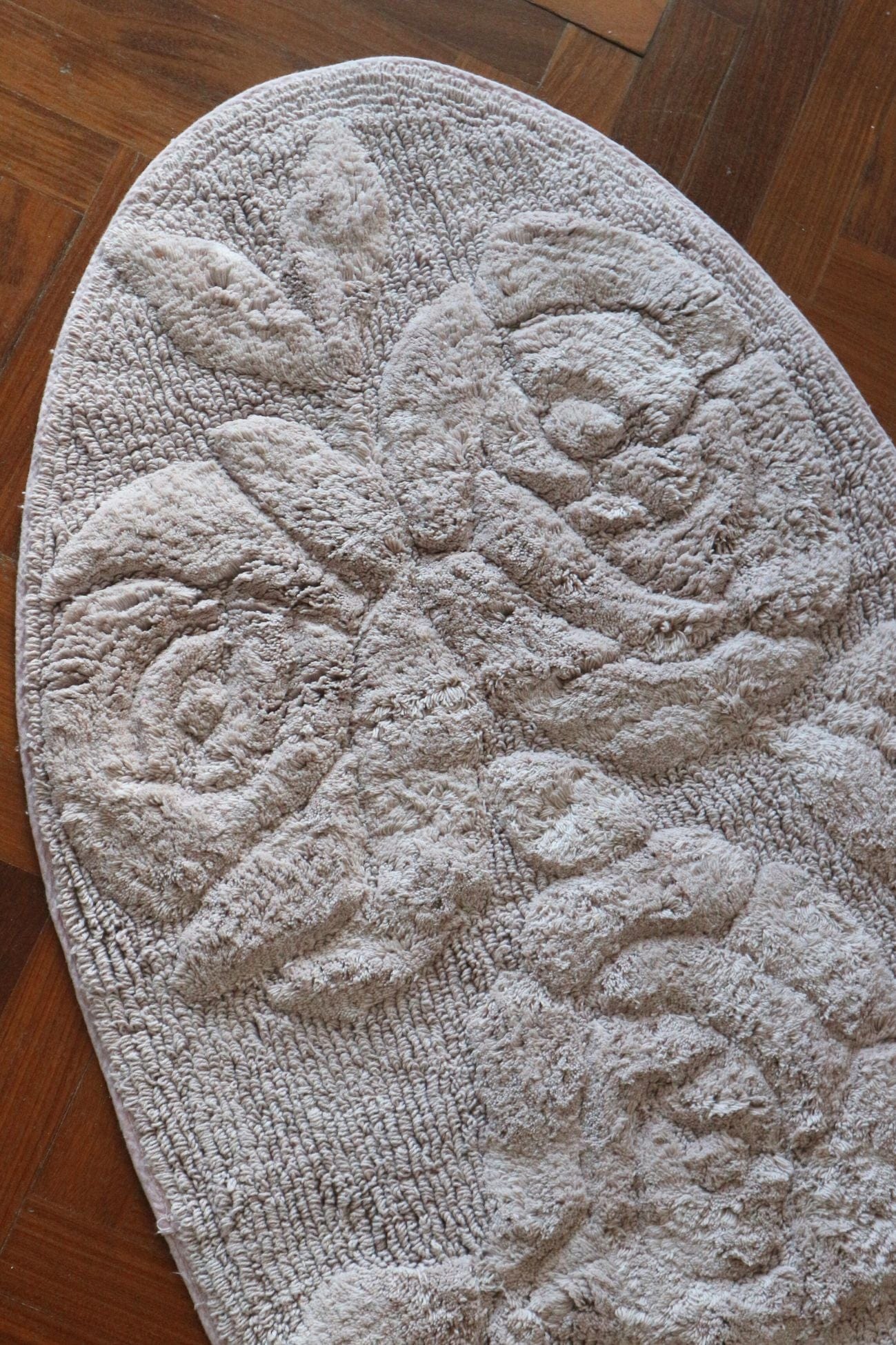 Nuvole di Stoffa Ovale Rose Molly - Tappeto in cotone rosa malva ovale | Nuvole di Stoffa