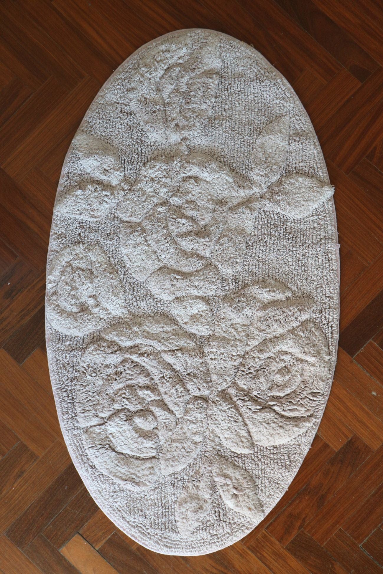 Nuvole di Stoffa Ovale Rose Molly - Tappeto in cotone rosa malva ovale | Nuvole di Stoffa