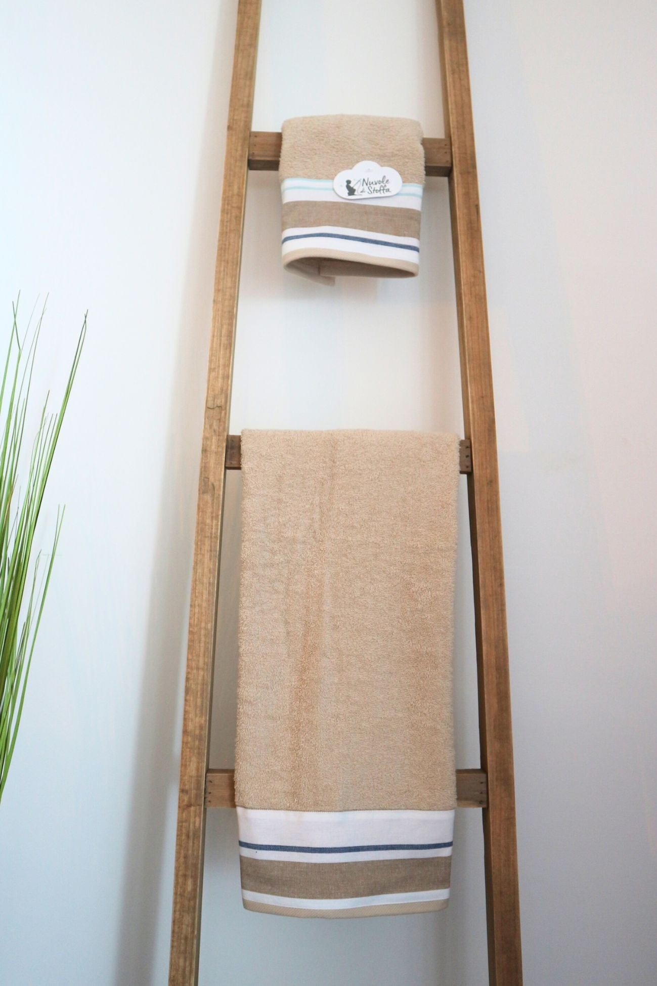 Nuvole di Stoffa Nautilus Nautilus - Coppia asciugamano viso e ospite in cotone beige | Nuvole di Stoffa