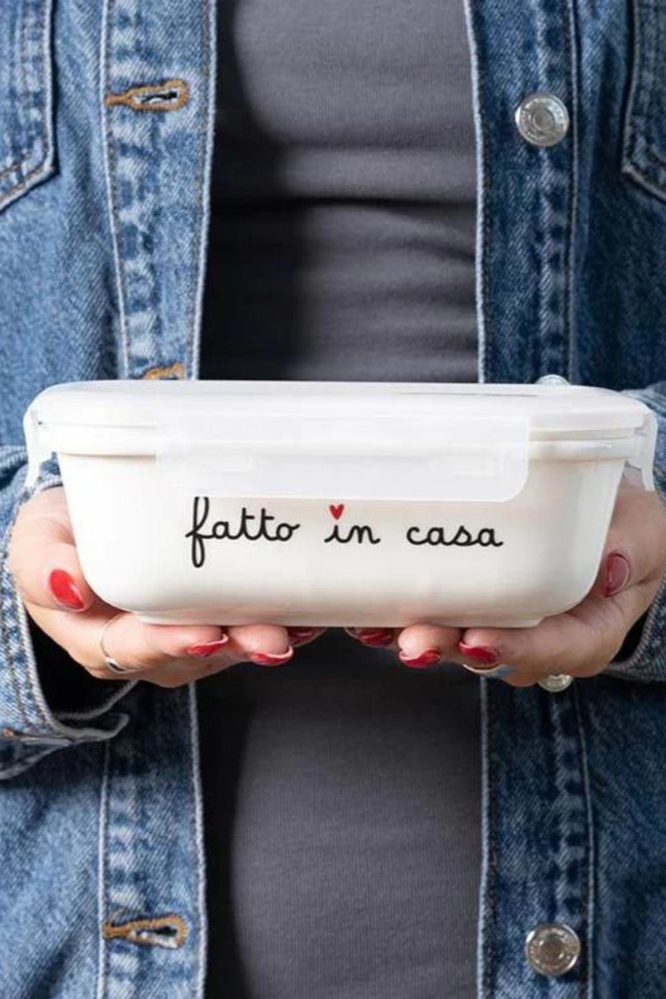 Simple Day Fatto In Casa Fatto In Casa - Contenitore in gres con decoro Fatto in casa - tg. M | Simple Day