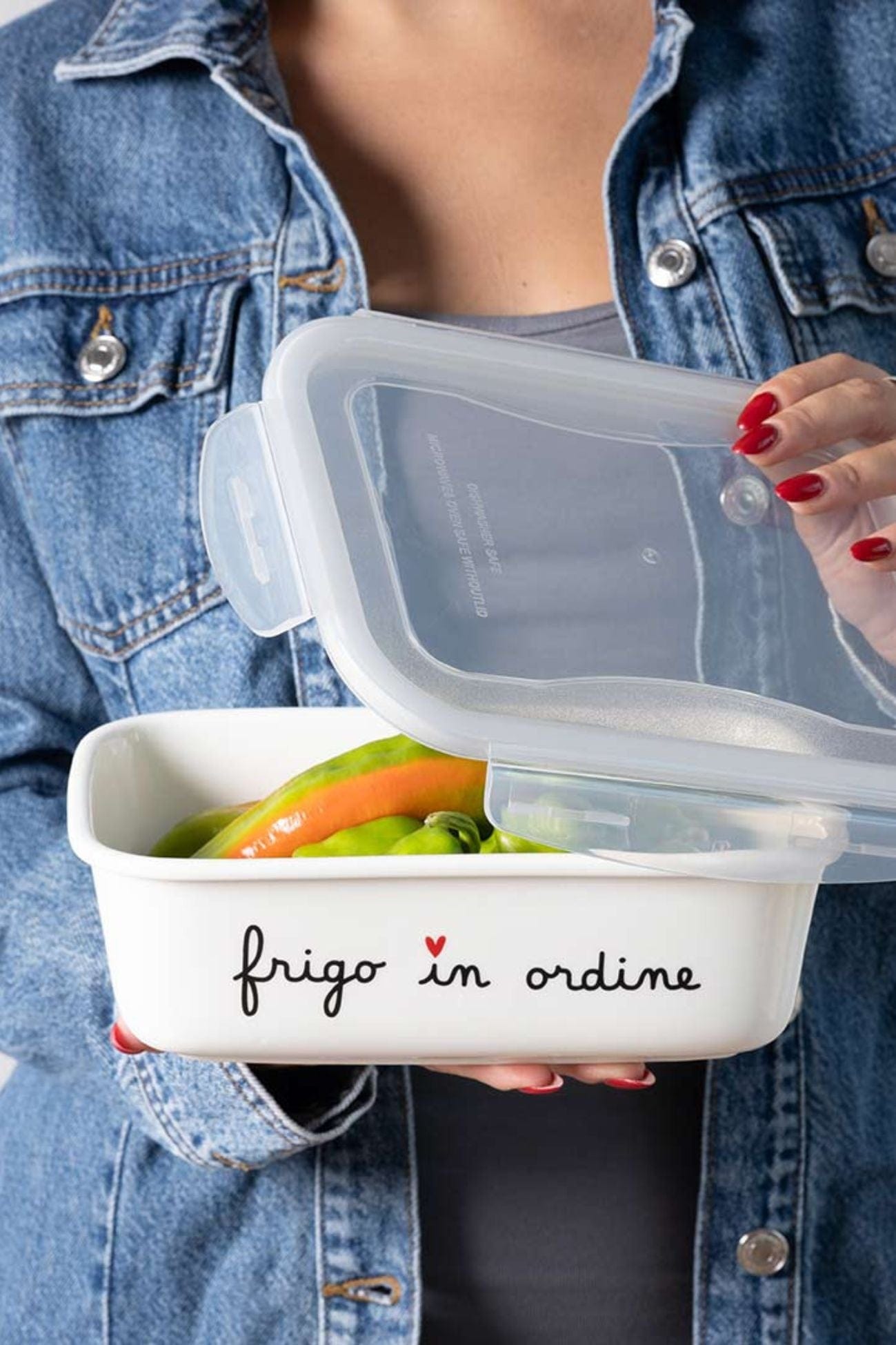 Simple Day Frigo In Ordine Frigo In Ordine - Contenitore in gres con decoro Frigo In Ordine - tg. XL | Simple Day