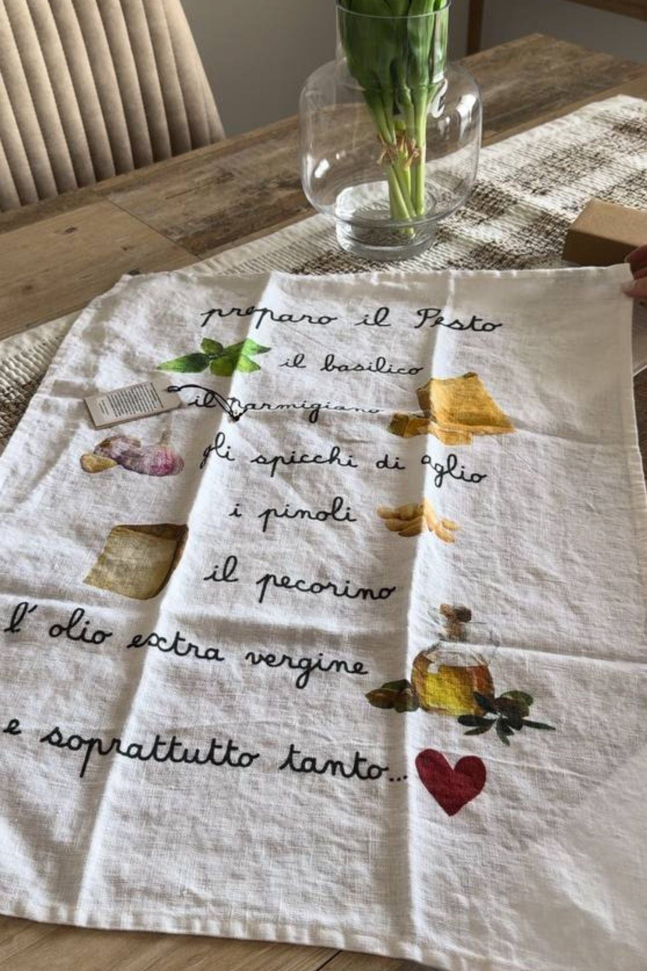 Simple Day Pesto Oggi Cucino Io - Canovaccio in lino Oggi cucino io | Simple Day