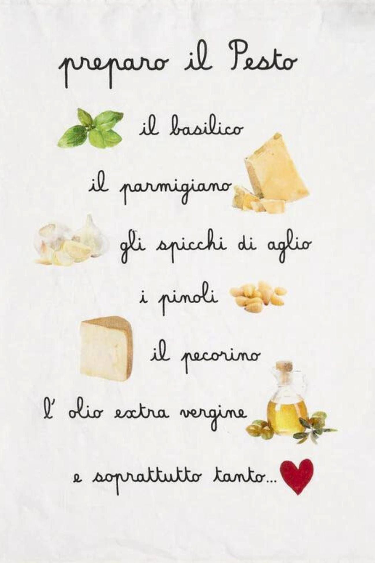 Simple Day Pesto Oggi Cucino Io - Canovaccio in lino Oggi cucino io | Simple Day