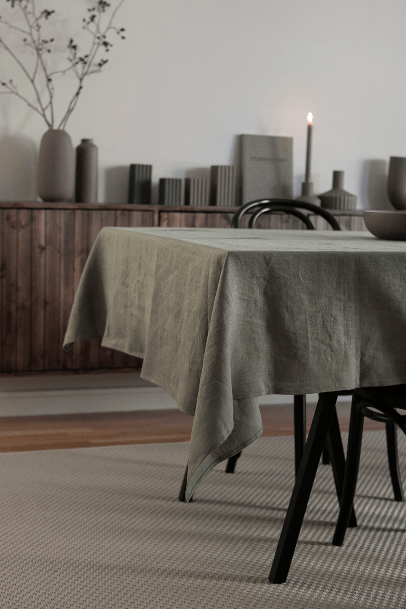 Storefactory Scandinavia Almo Tovaglia verde in cotone riciclato 250x140cm