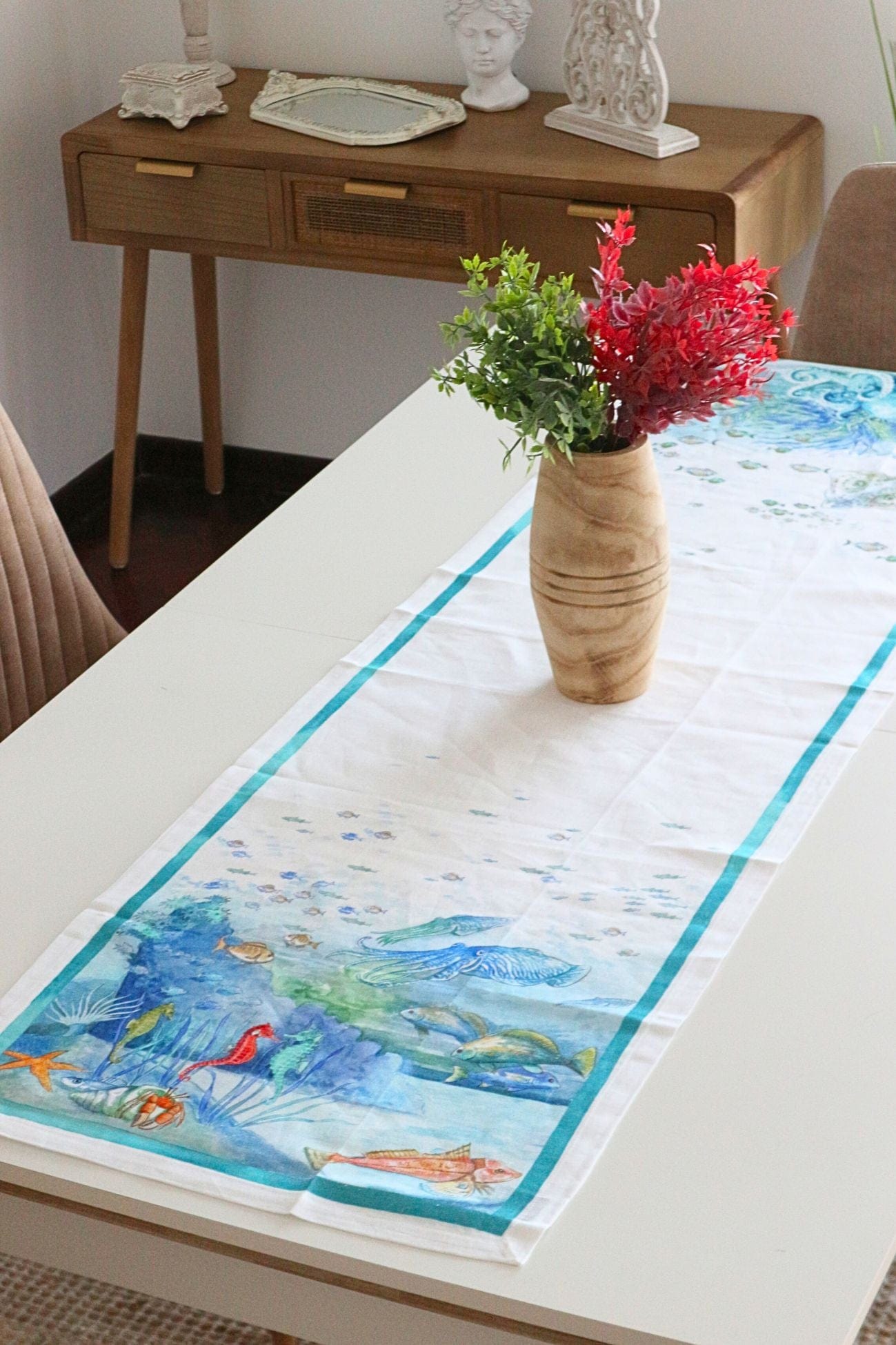 Tessitura Toscana Telerie Isuela Isuela - Runner in puro lino con orlo semplice 45x170 | Tessitura Toscana Telerie