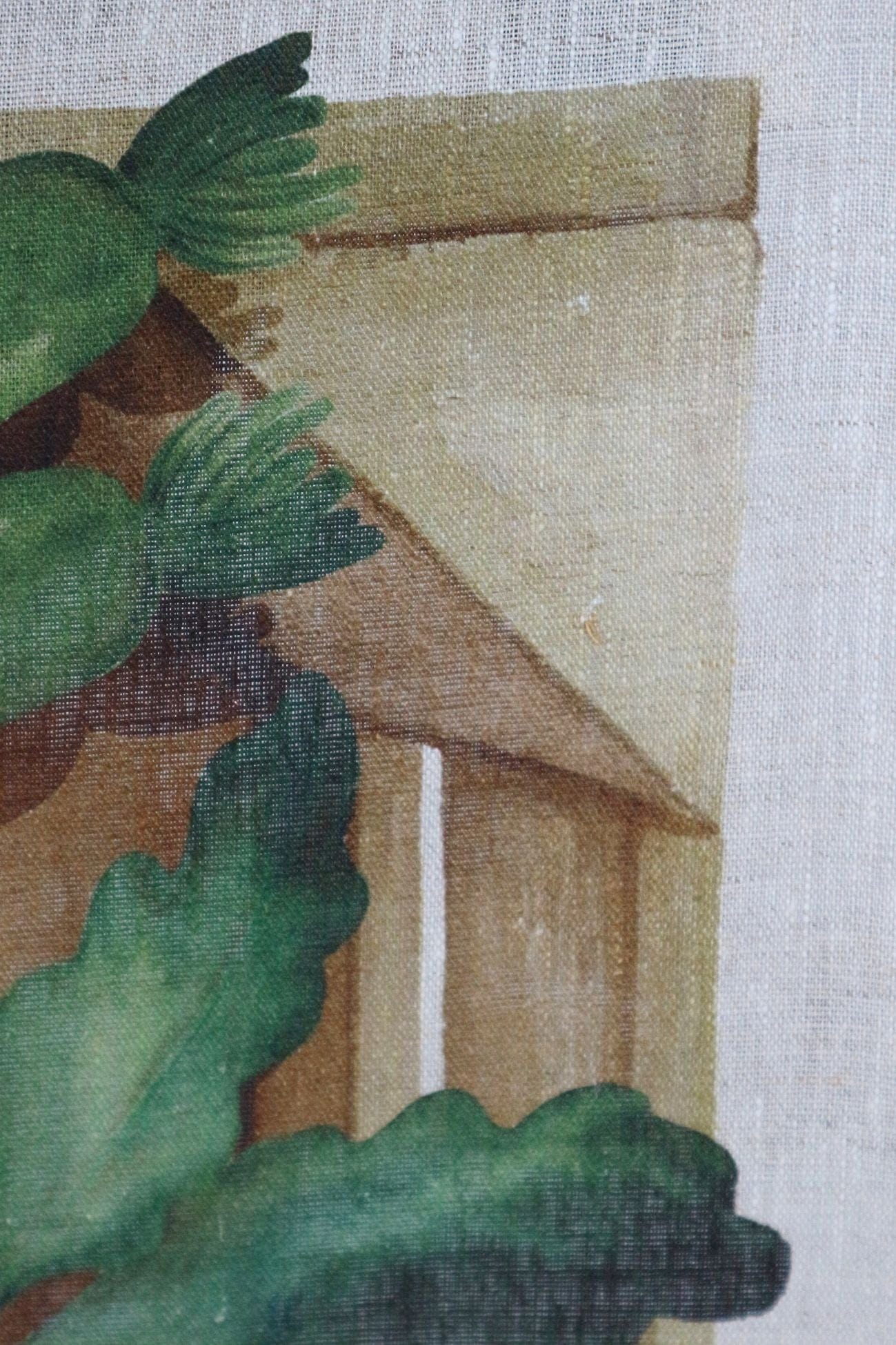 Tessitura Toscana Telerie Potager Potager - Canovaccio in puro lino con ravanelli in cassetta | Tessitura Toscana Telerie