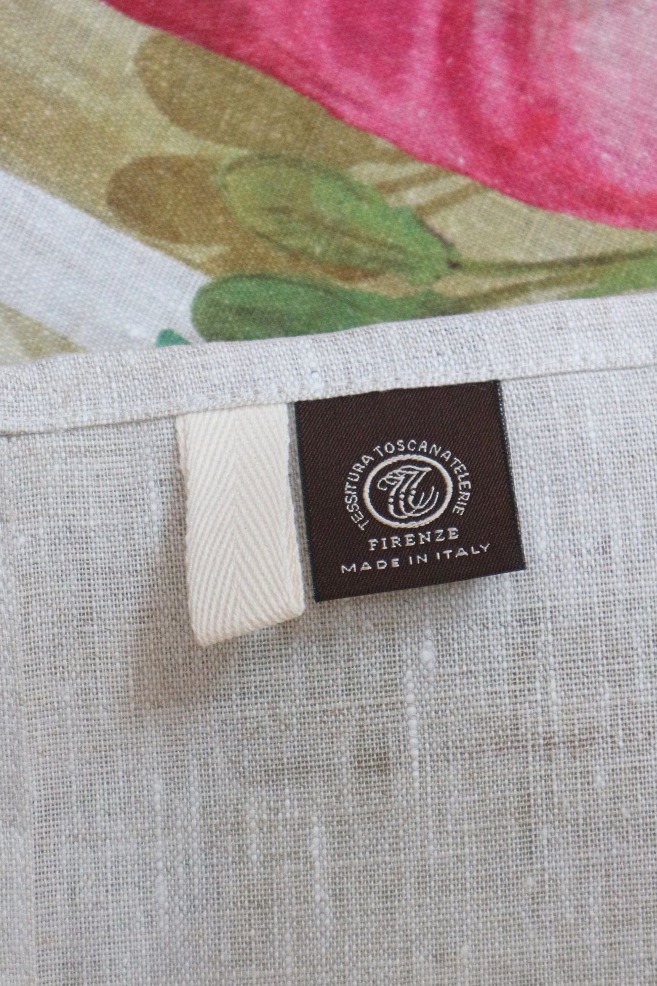 Tessitura Toscana Telerie Potager Potager - Canovaccio in puro lino con ravanelli in cassetta | Tessitura Toscana Telerie