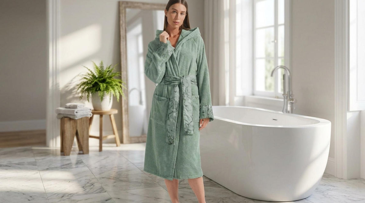 Geo Tartan Green Accappatoio Verde - Orizzontale