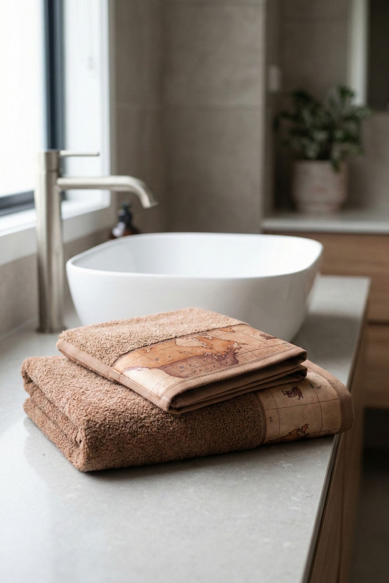 Geo Classic Set Asciugamani Tortora