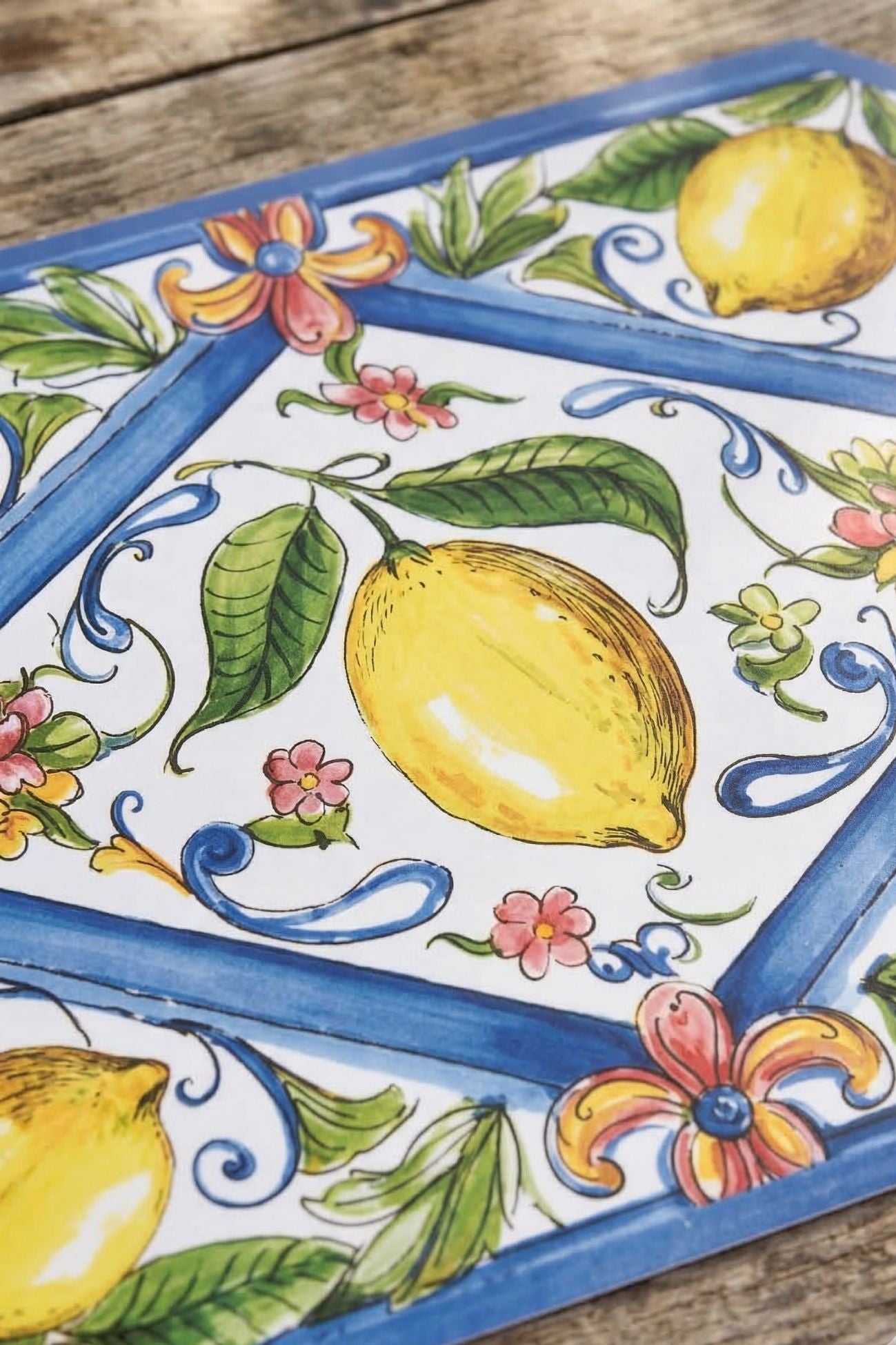 Vietri Tovaglietta Vinile Blu Limoni