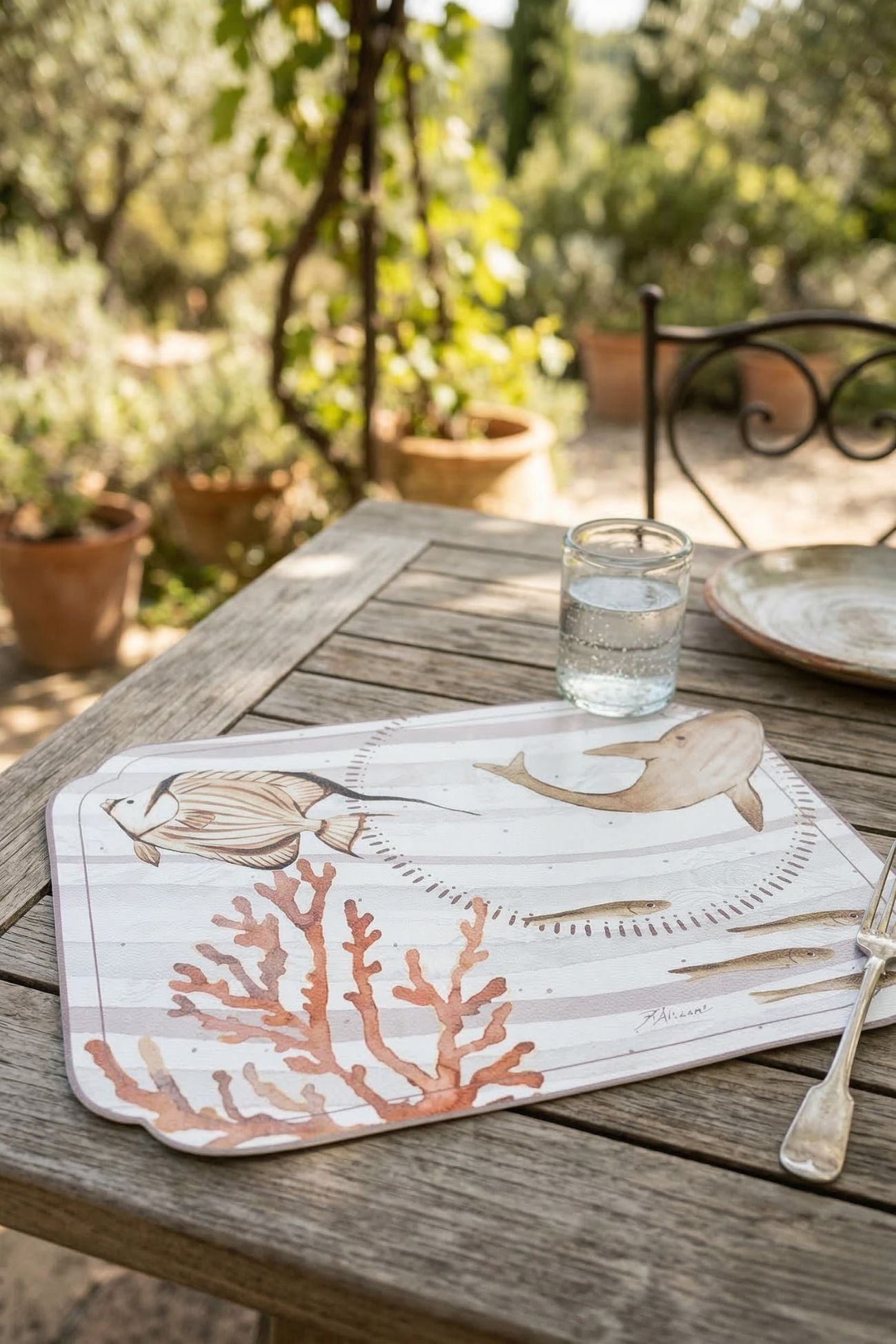 Verde Riviera Tovaglietta Vinile Beige