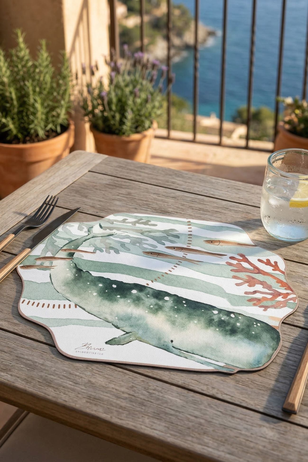 Verde Riviera Tovaglietta Vinile Balena